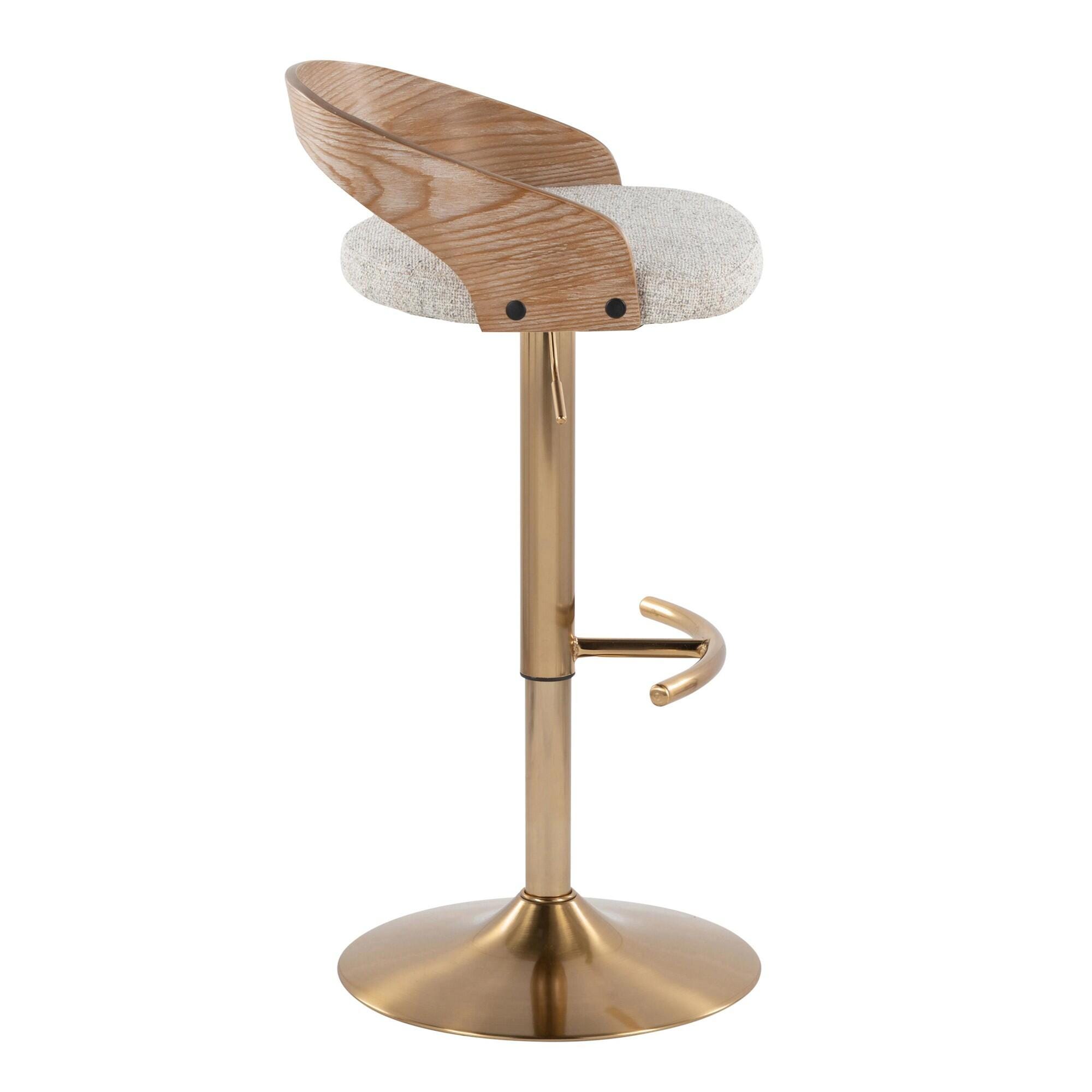 LumiSource Grotto Solid Adjustable Height Barstool (Set of 2), , large