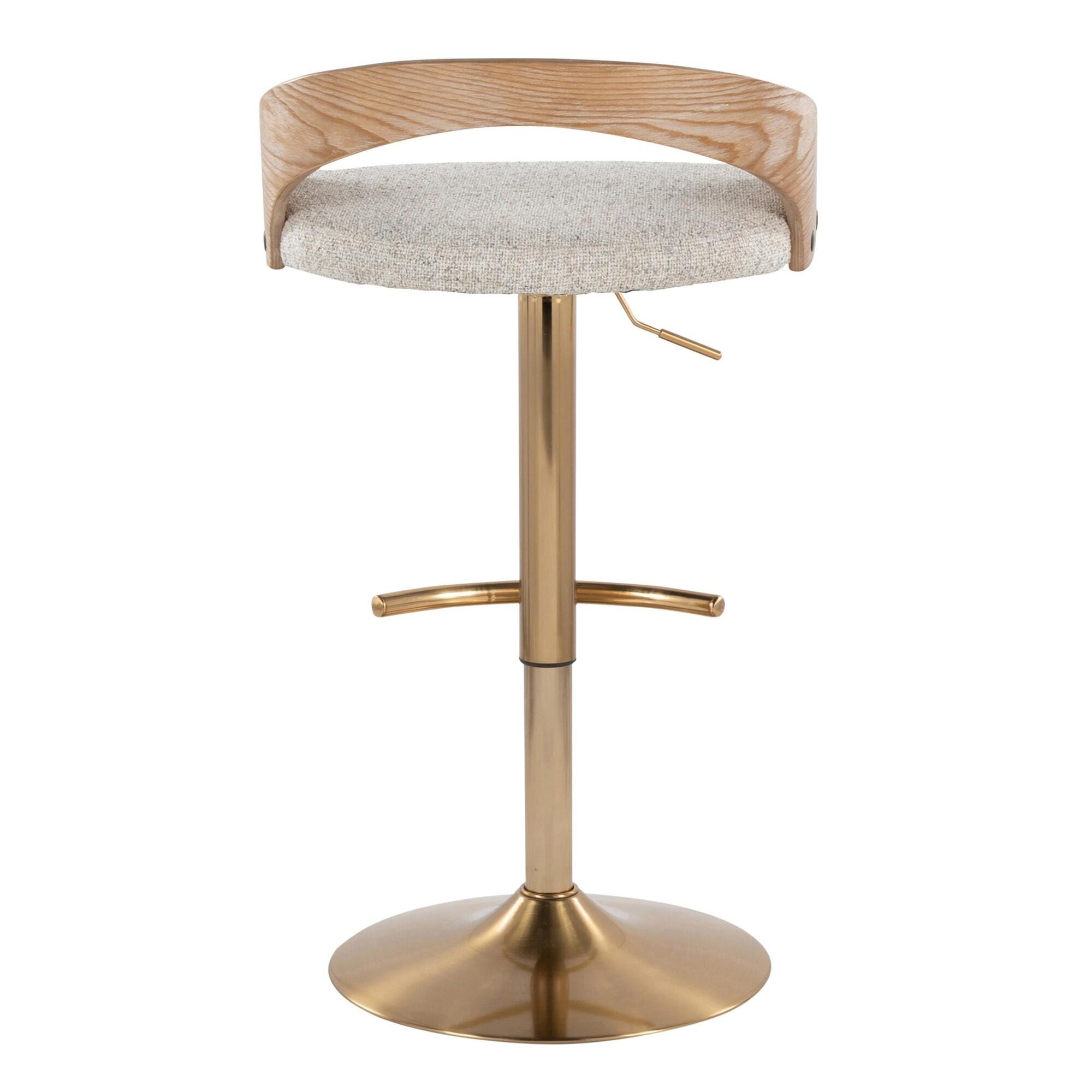 LumiSource Grotto Solid Adjustable Height Barstool (Set of 2), , large