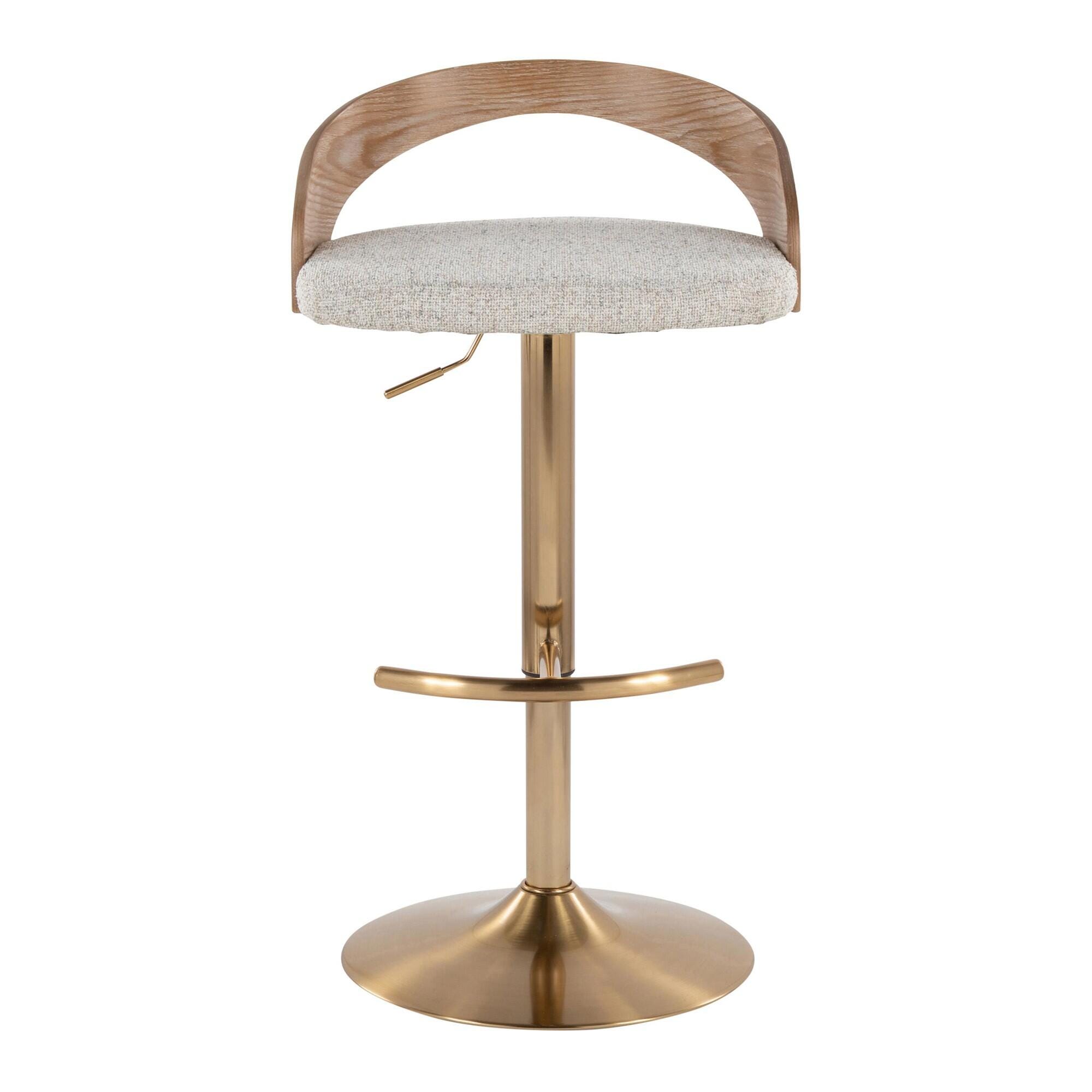LumiSource Grotto Solid Adjustable Height Barstool (Set of 2), , large