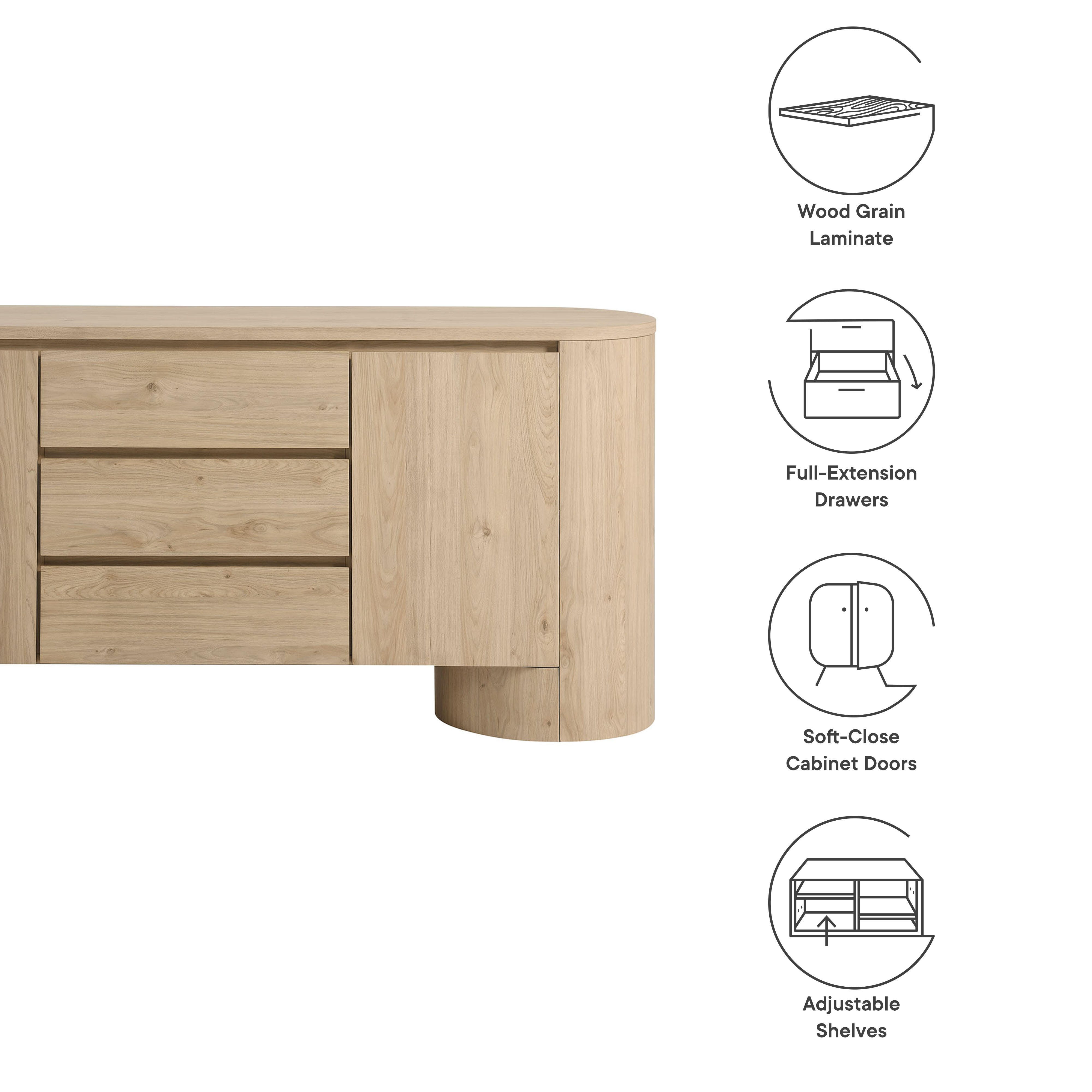 Modway Duval Sideboard, Hickory Frost, large