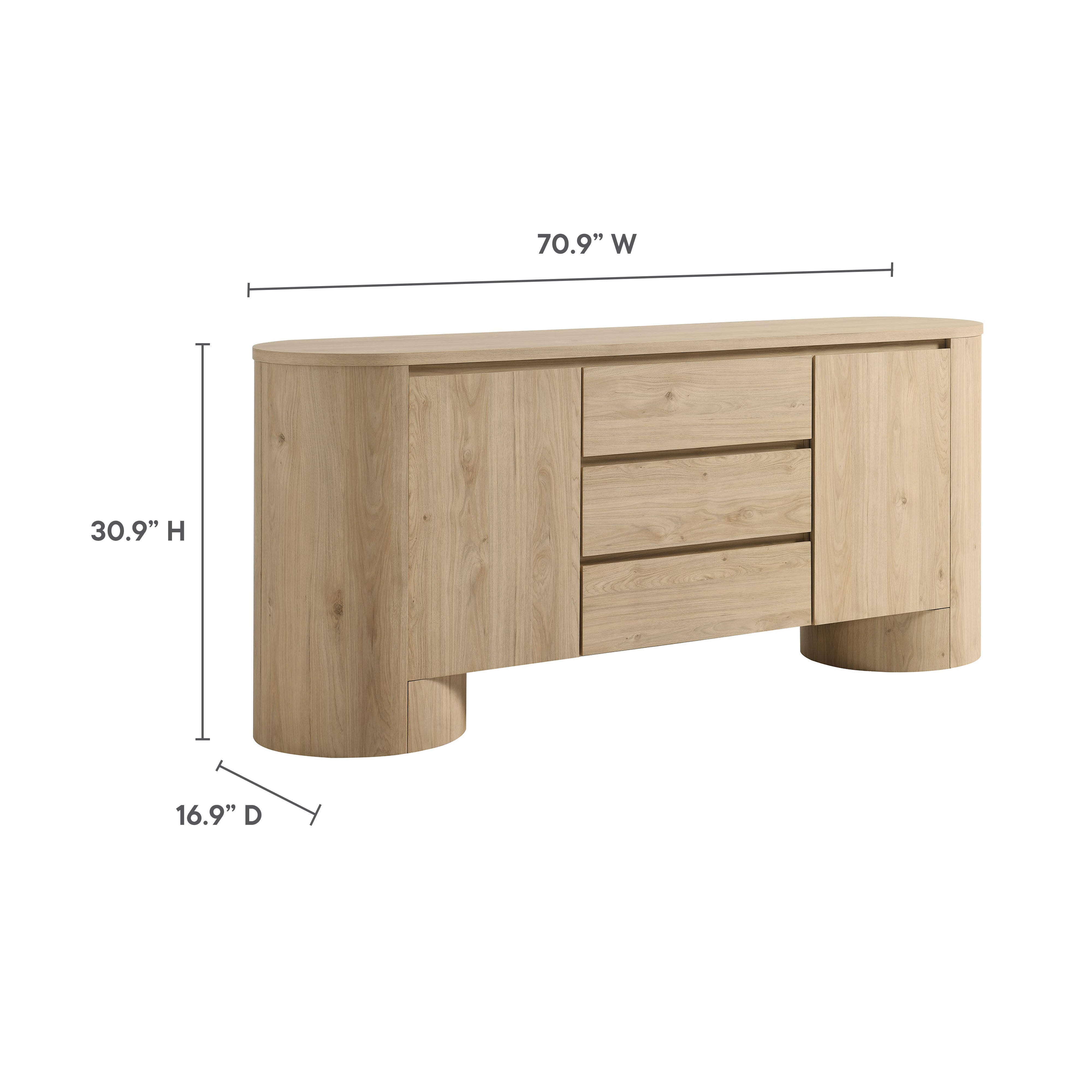 Modway Duval Sideboard, Hickory Frost, large