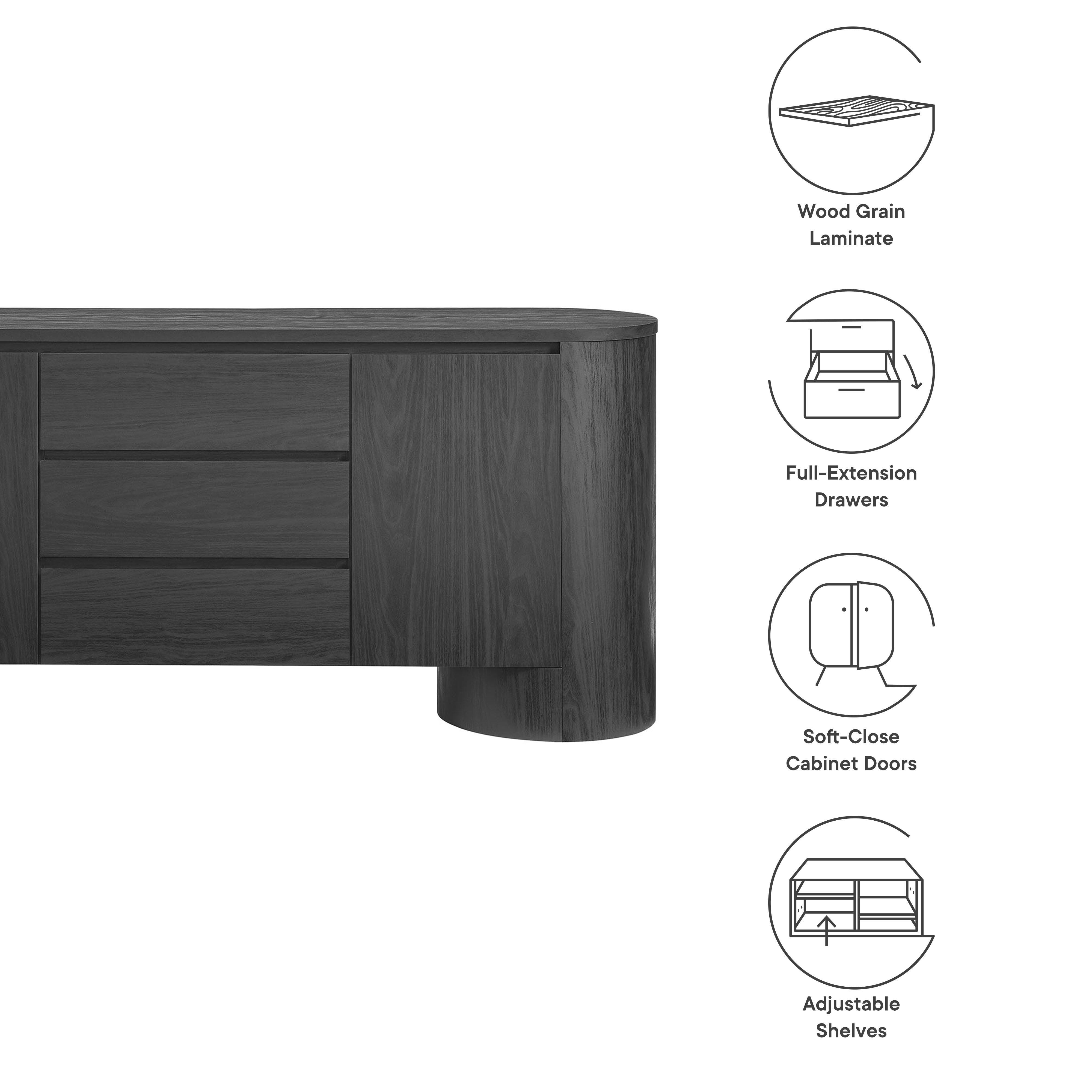Modway Duval Sideboard, Black, large