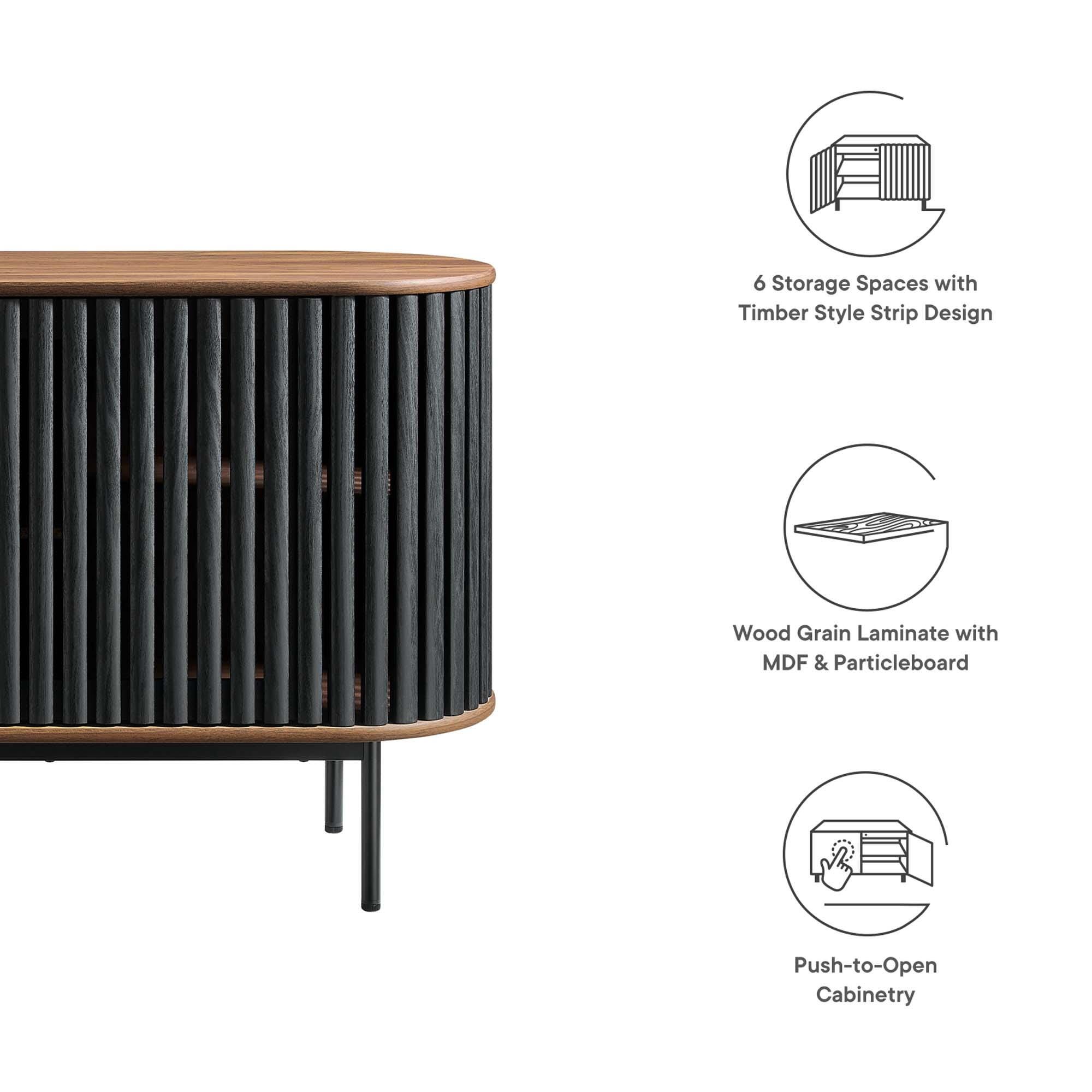 Modway Fortitude Sideboard, Walnut/Black, large