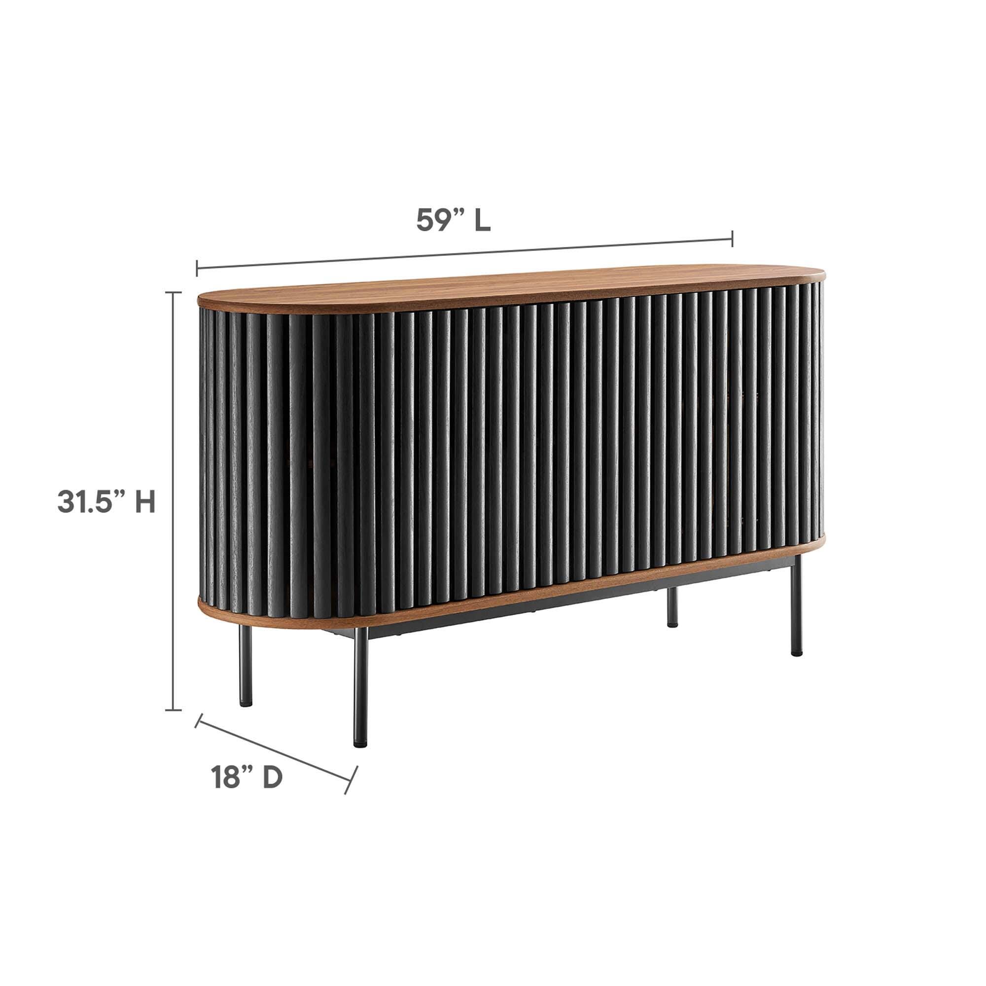 Modway Fortitude Sideboard, Walnut/Black, large