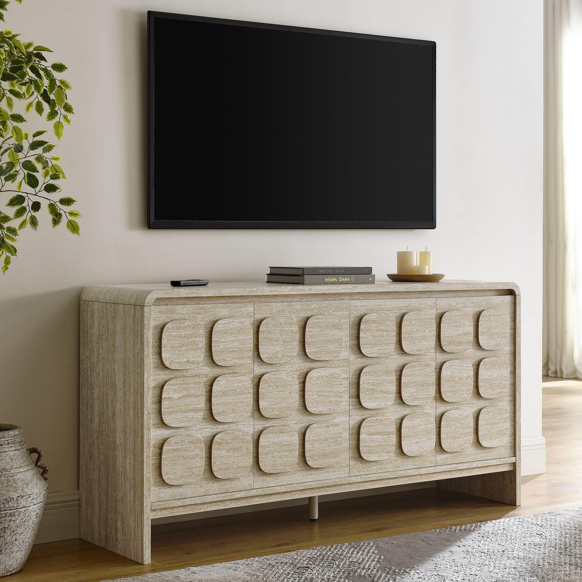 Modway Toscana Solid Sideboard, Travertine, rollover
