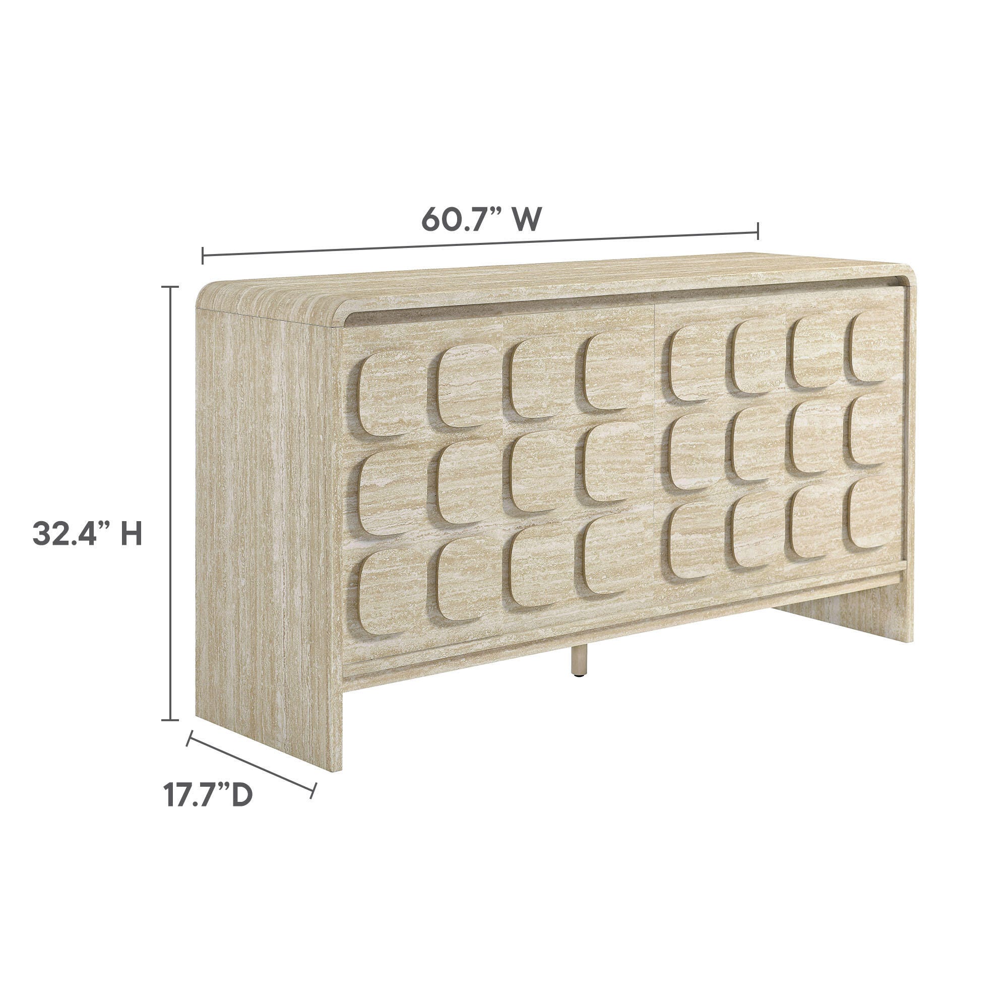 Modway Toscana Solid Sideboard, Travertine, large