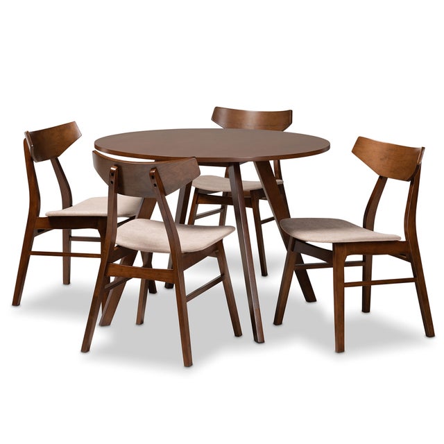 Baxton Studio Timothy Dining Table and 4 Chairs Set