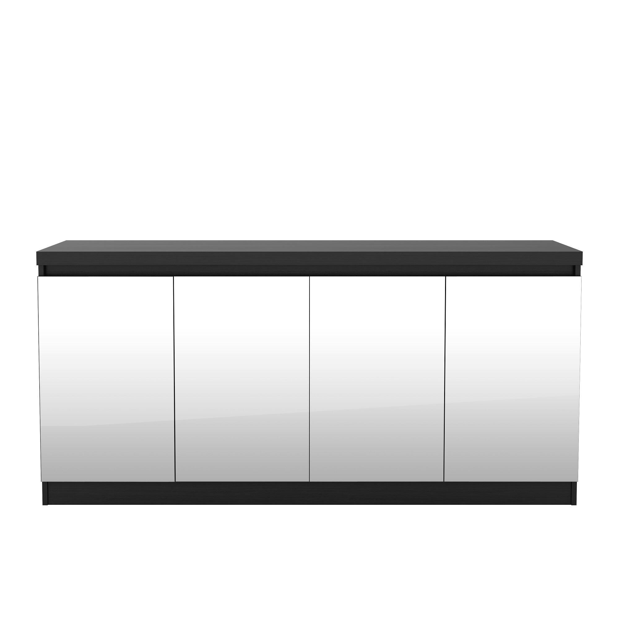 Manhattan Comfort Viennese 2.0 Sideboard in Black Matte, Black/Gray, large