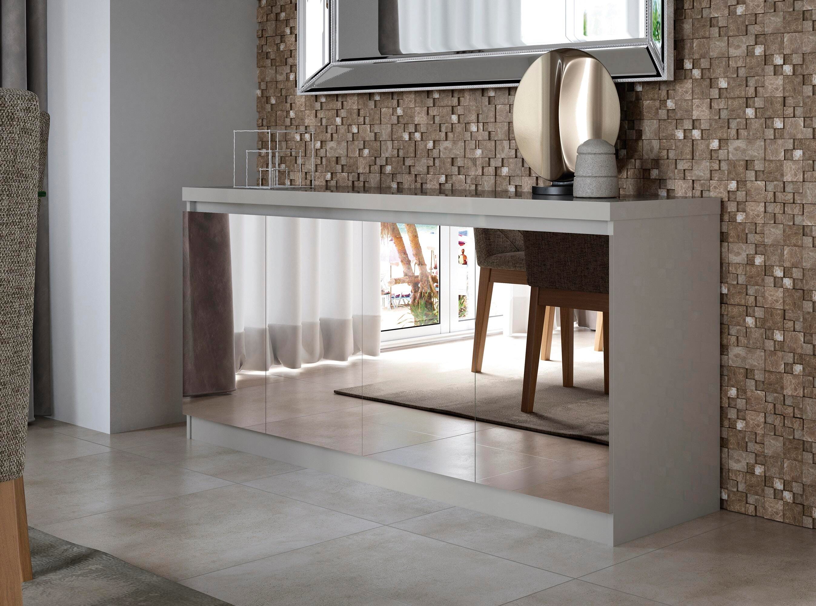 Manhattan Comfort Viennese 2.0 Sideboard in White Gloss, White, rollover