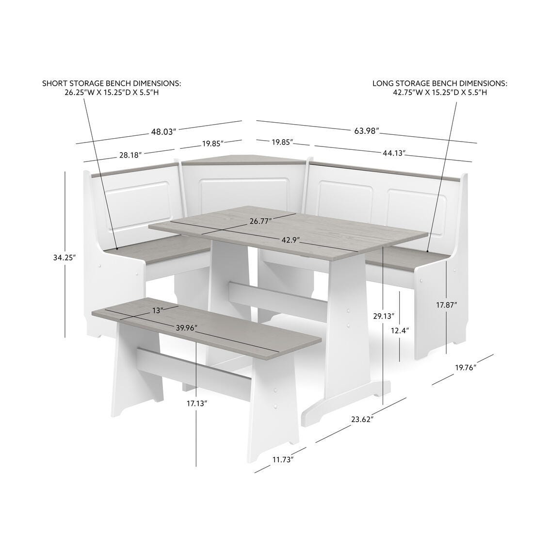 Linon Breakfast Nook Box 2 of 2, , large