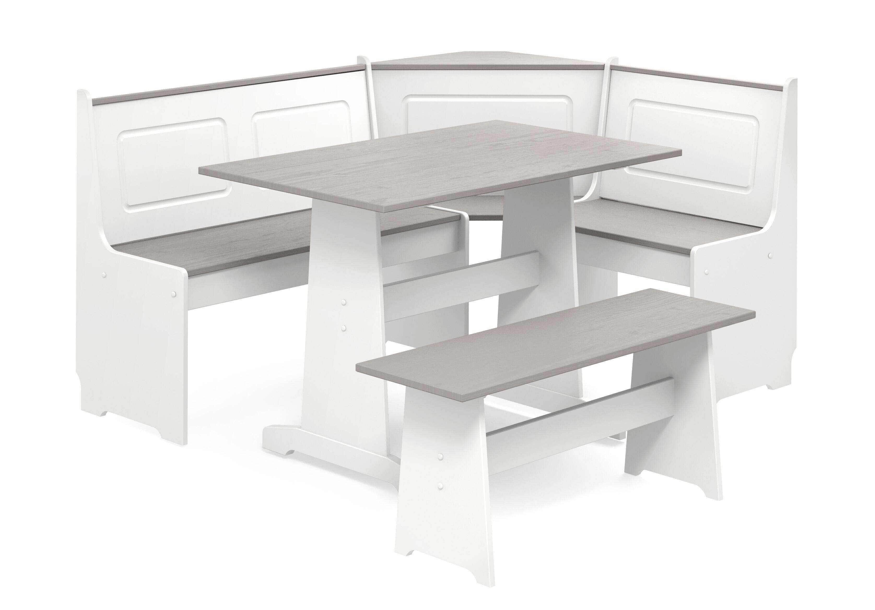 Austell White and Gray Breakfast Nook, White/Gray, large