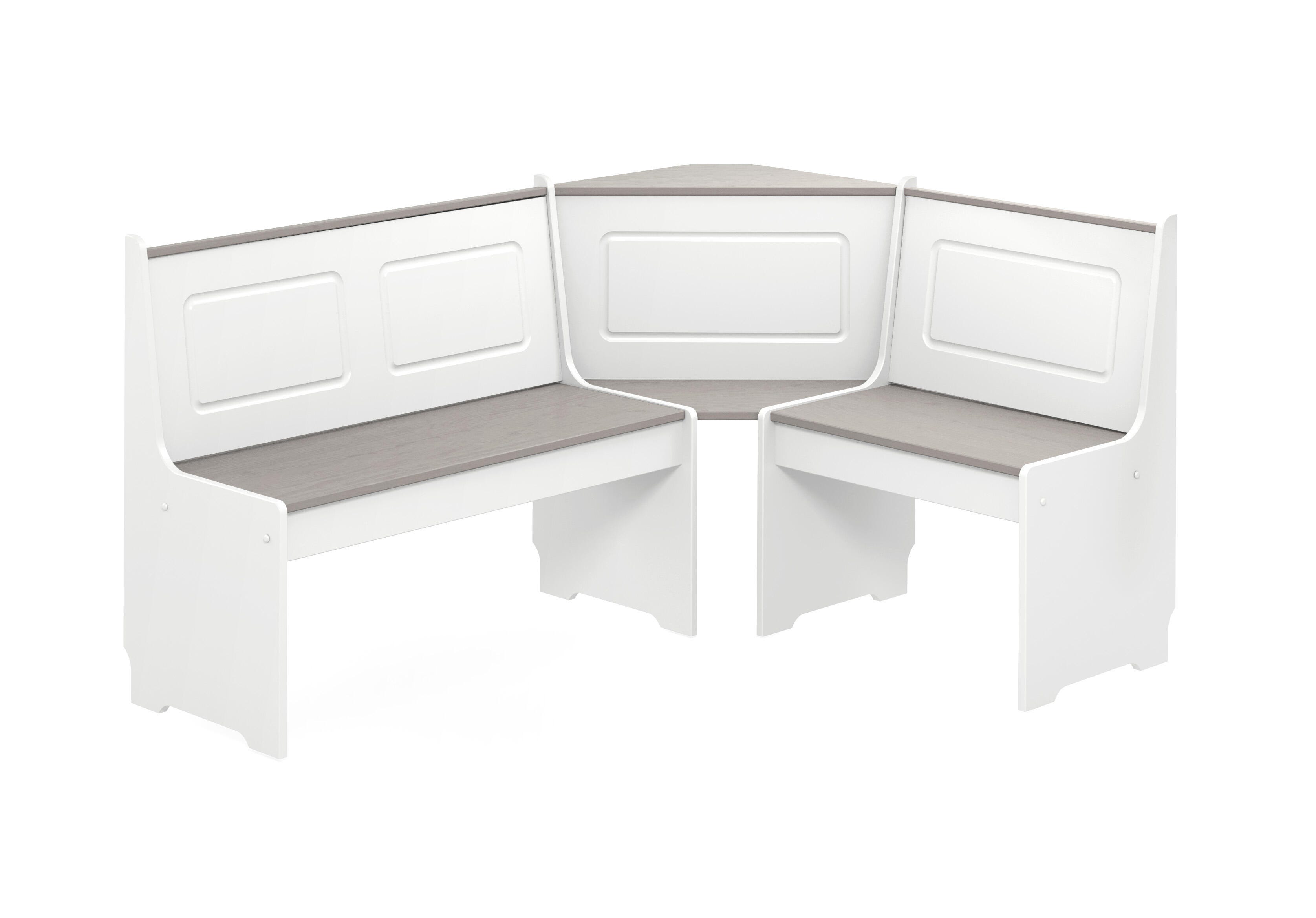 Austell White and Gray Breakfast Nook, White/Gray, large