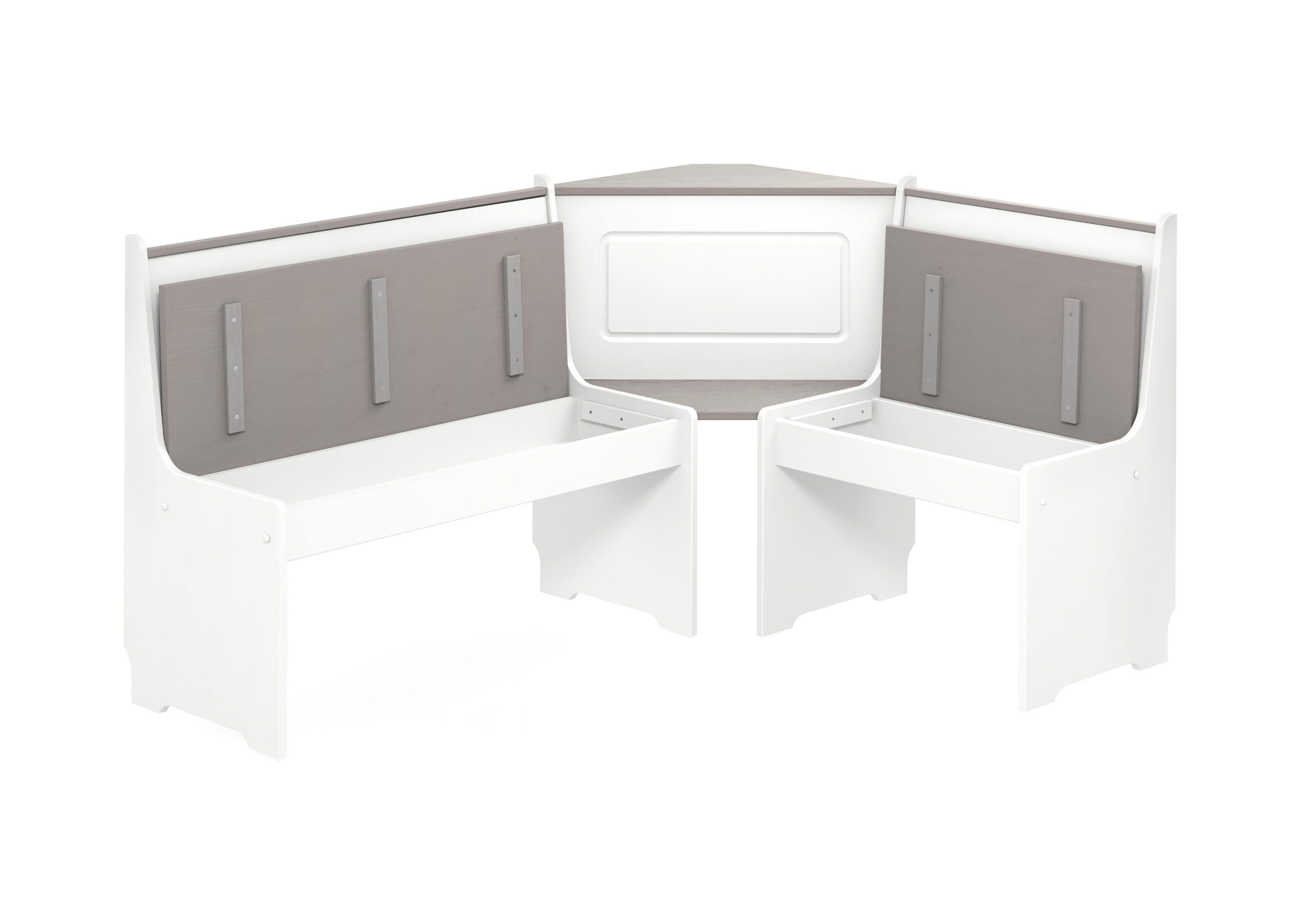 Austell White and Gray Breakfast Nook, White/Gray, large