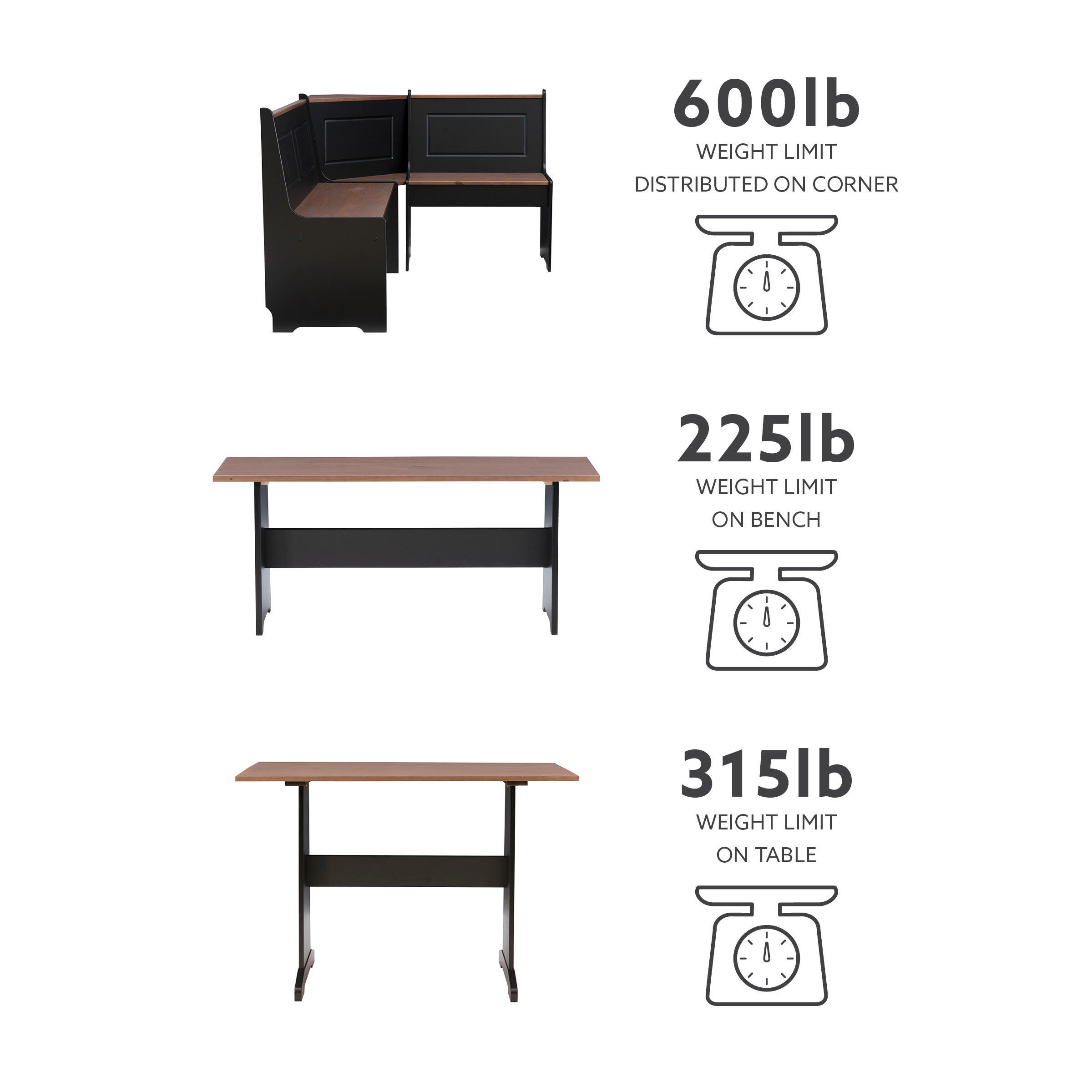 Linon Breakfast Nook Box 2 of 2, , large