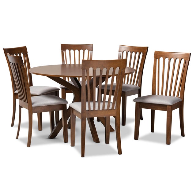 Baxton Studio Lore Dining Table and 6 Chairs Set