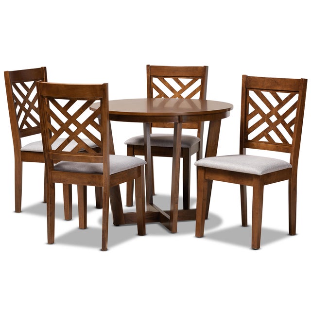 Baxton Studio Baxton Studio Alena Dining Table and 4 Chairs Set