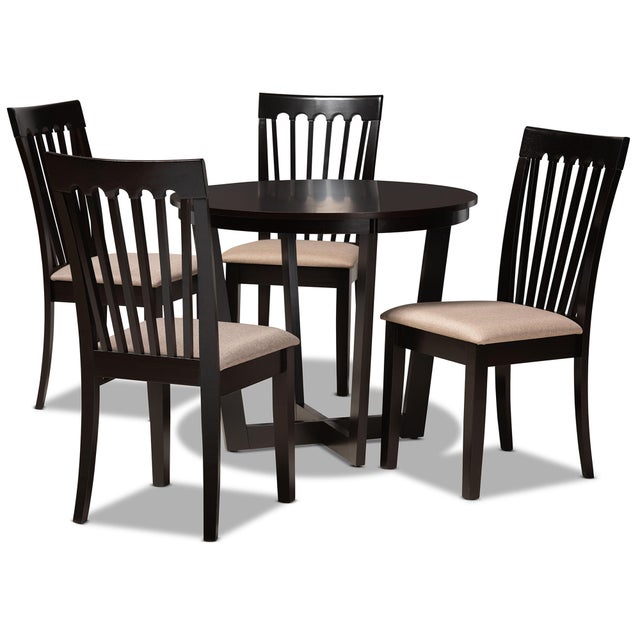 Baxton Studio Bellie Dining Table and 4 Chairs Set