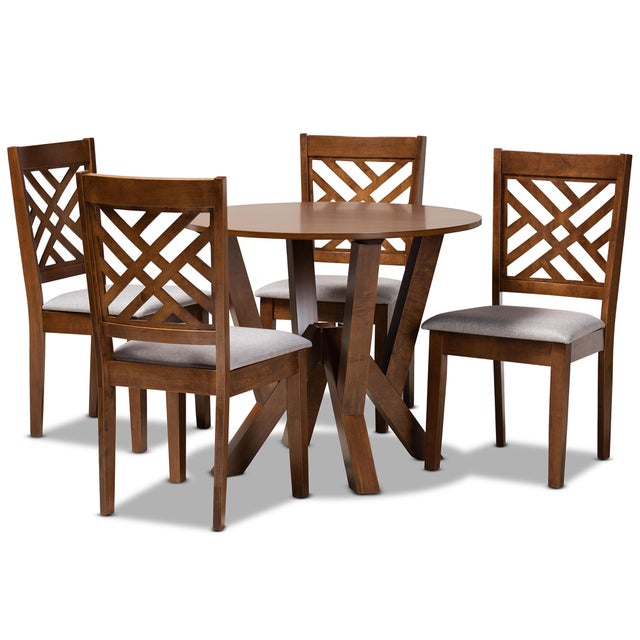 Baxton Studio Elise Dining Table and 4 Chairs Set