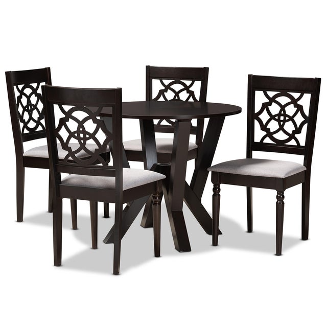 Baxton Studio Alma Dining Table and 4 Chairs Set