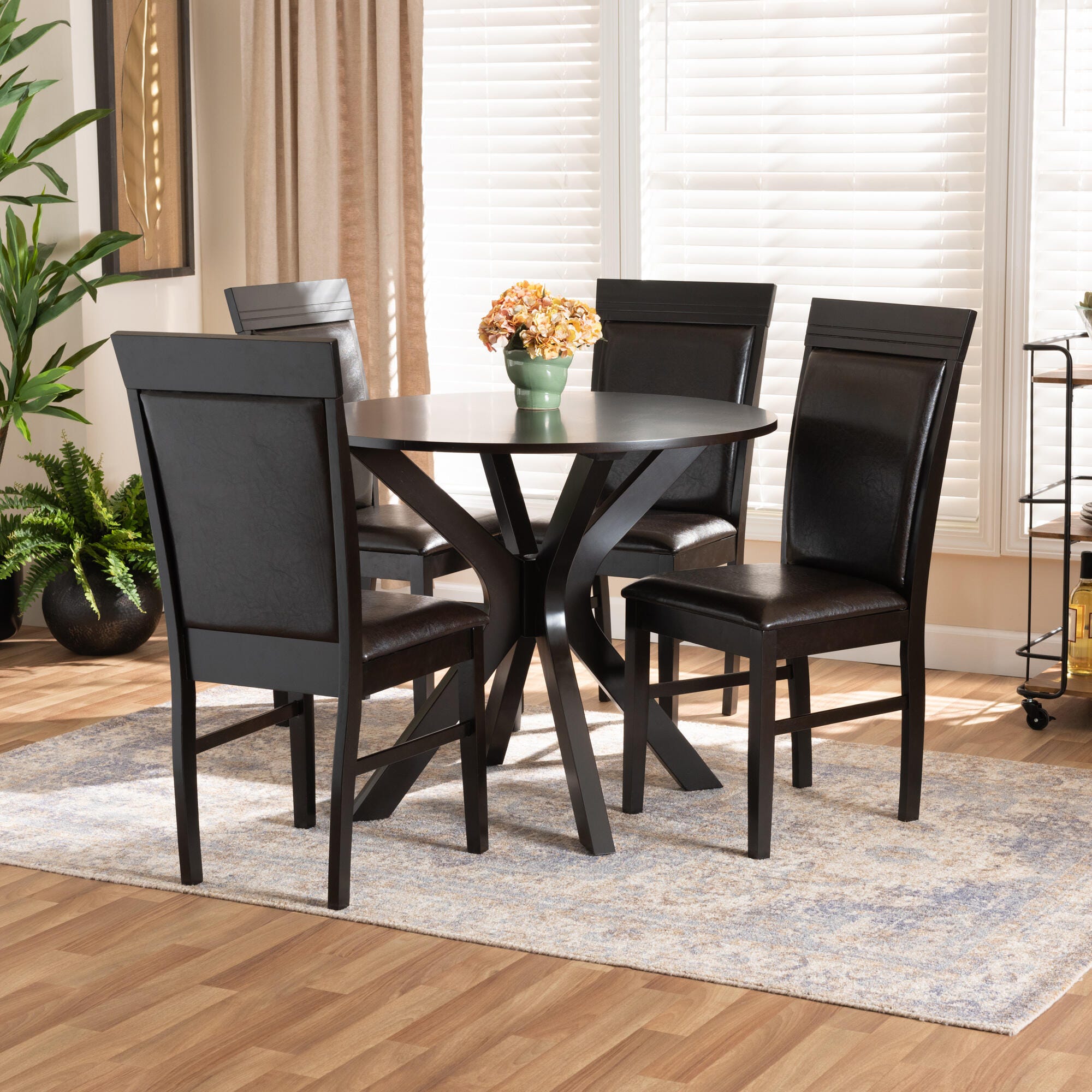 Baxton Studio Jeane 5 Piece Dining Set, , rollover
