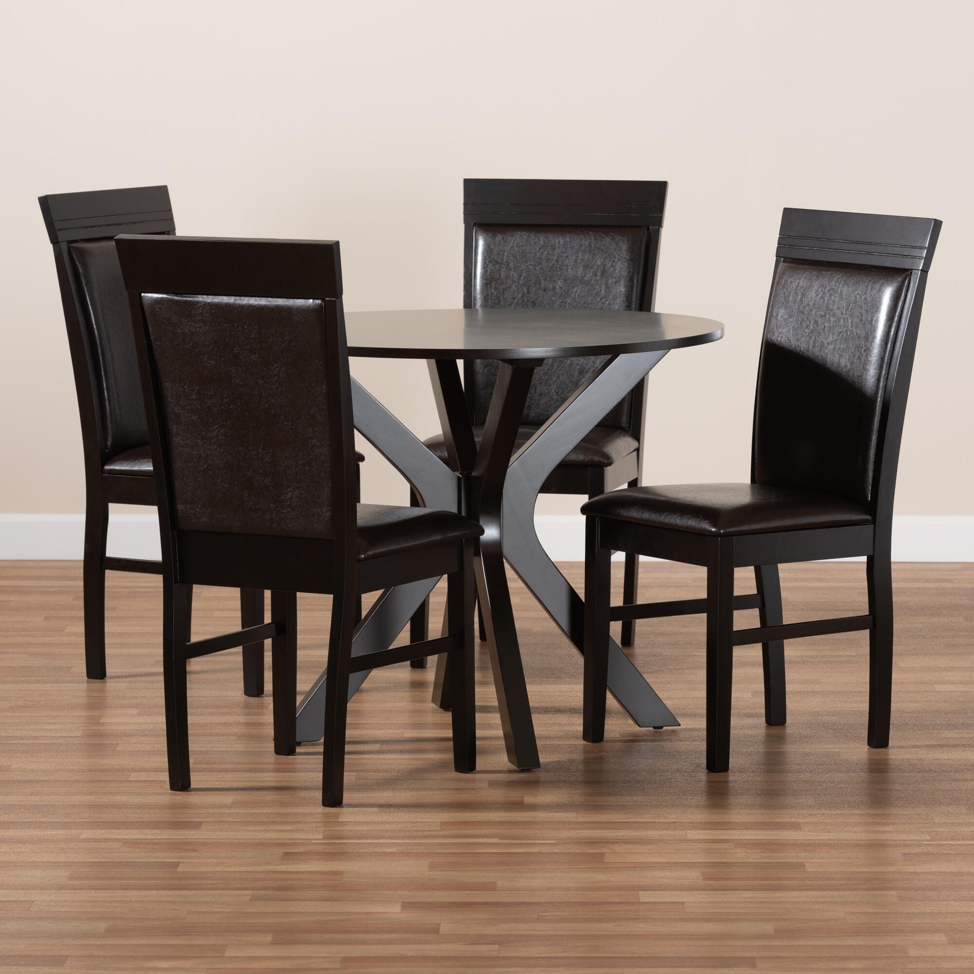 Baxton Studio Jeane 5 Piece Dining Set, , large