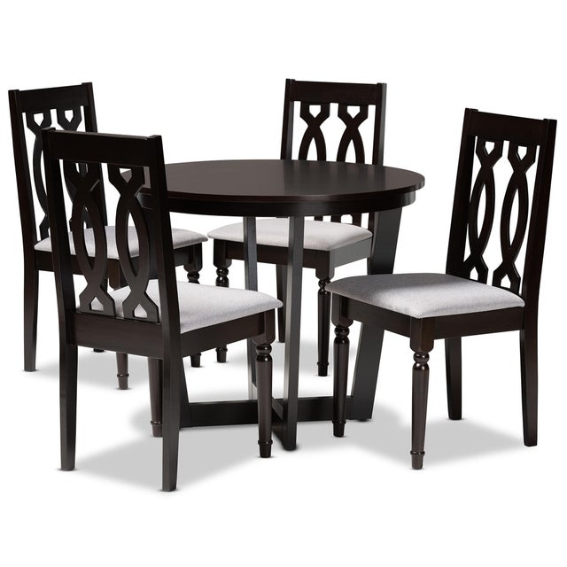 Baxton Studio Julie Dining Table and 4 Chairs Set