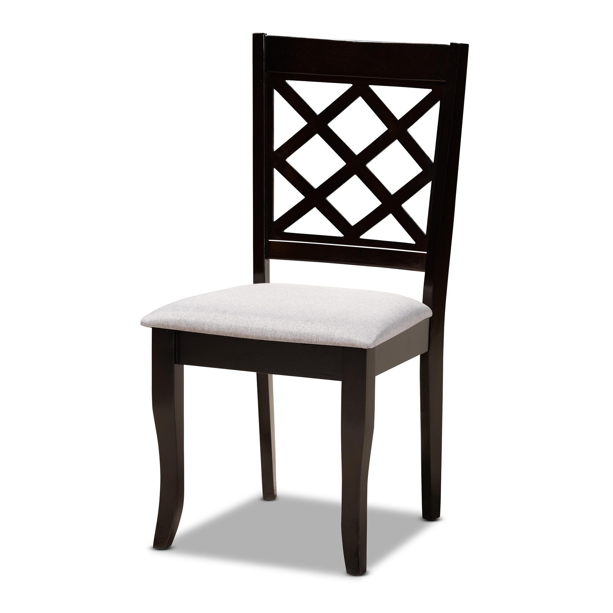 Baxton Studio Andor 6 Piece Dining Set, Gray/Dark Brown, large