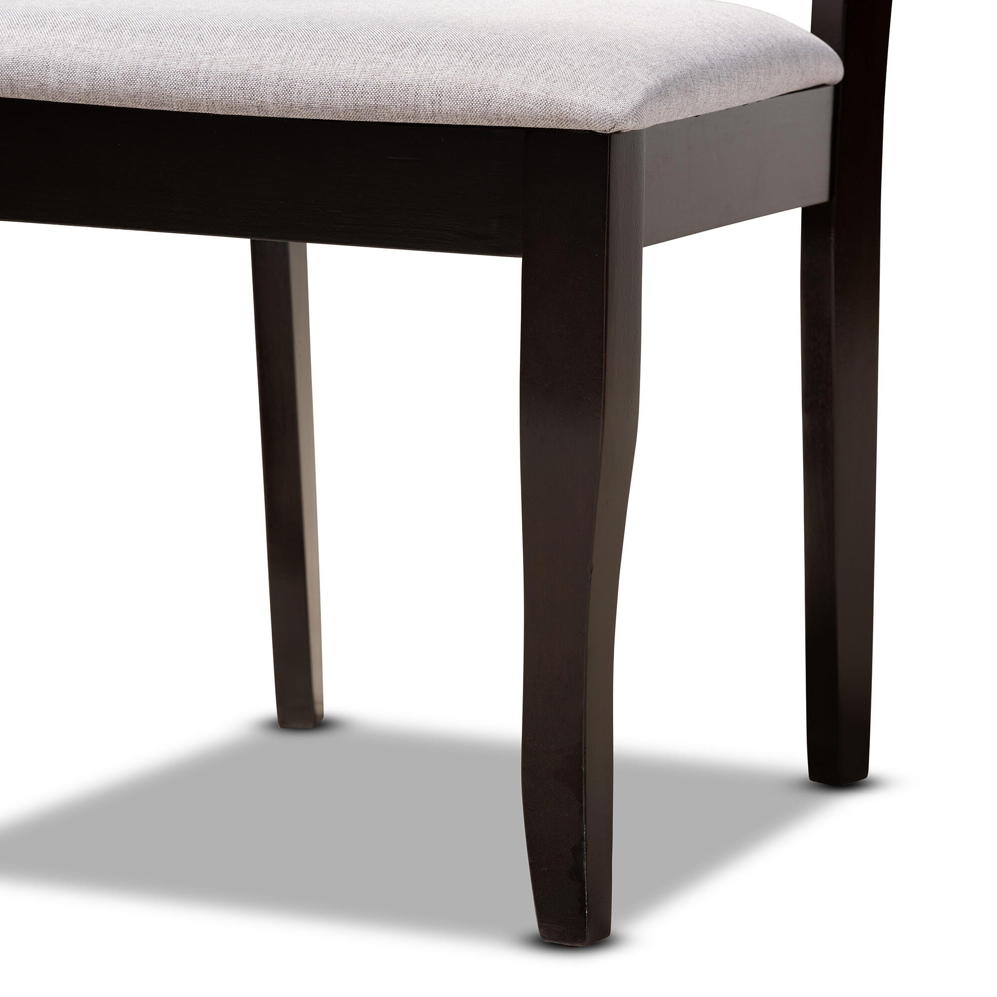 Baxton Studio Andor 6 Piece Dining Set, Gray/Dark Brown, large