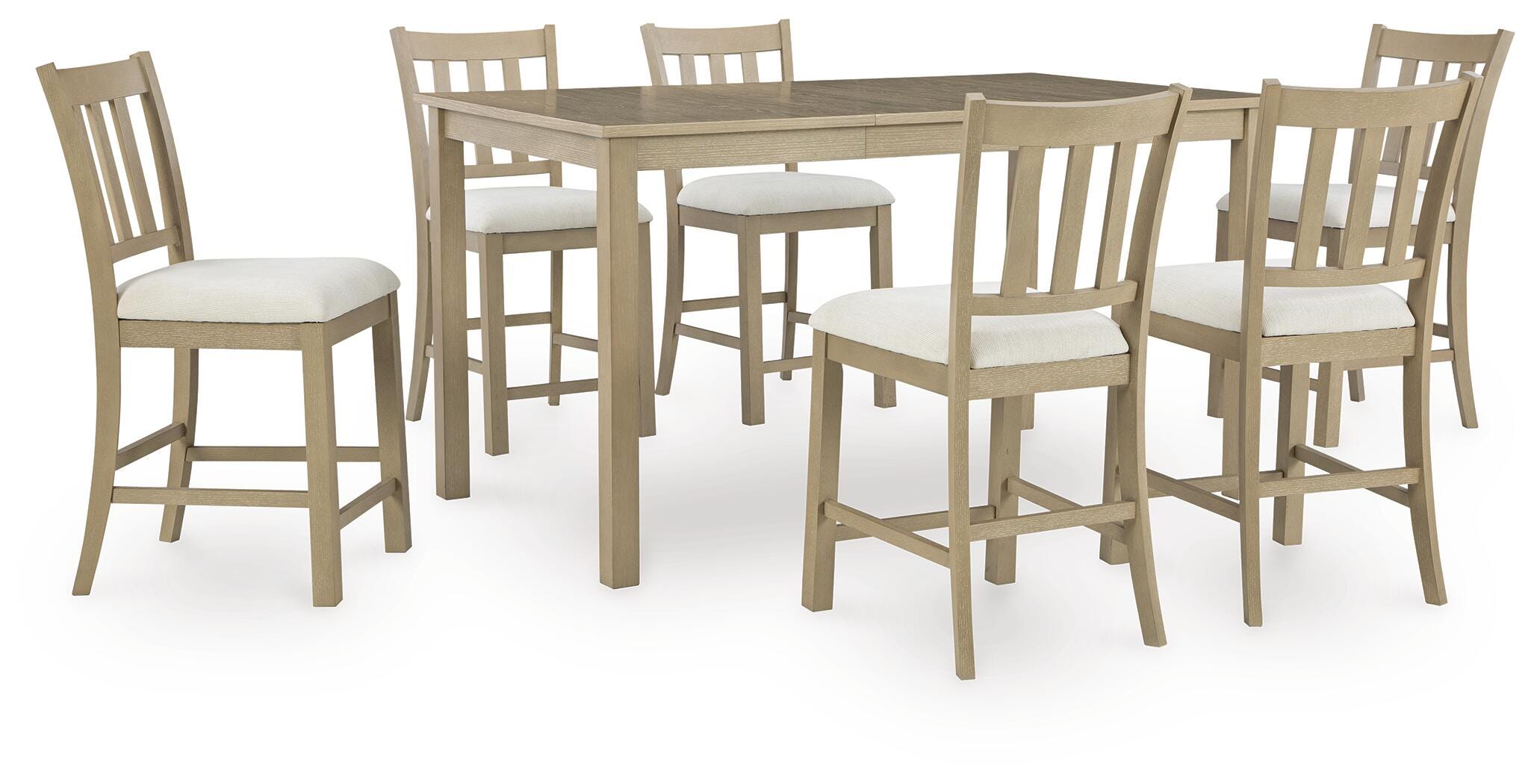 Calmoro Counter Height Dining Table and 6 Barstools, , large