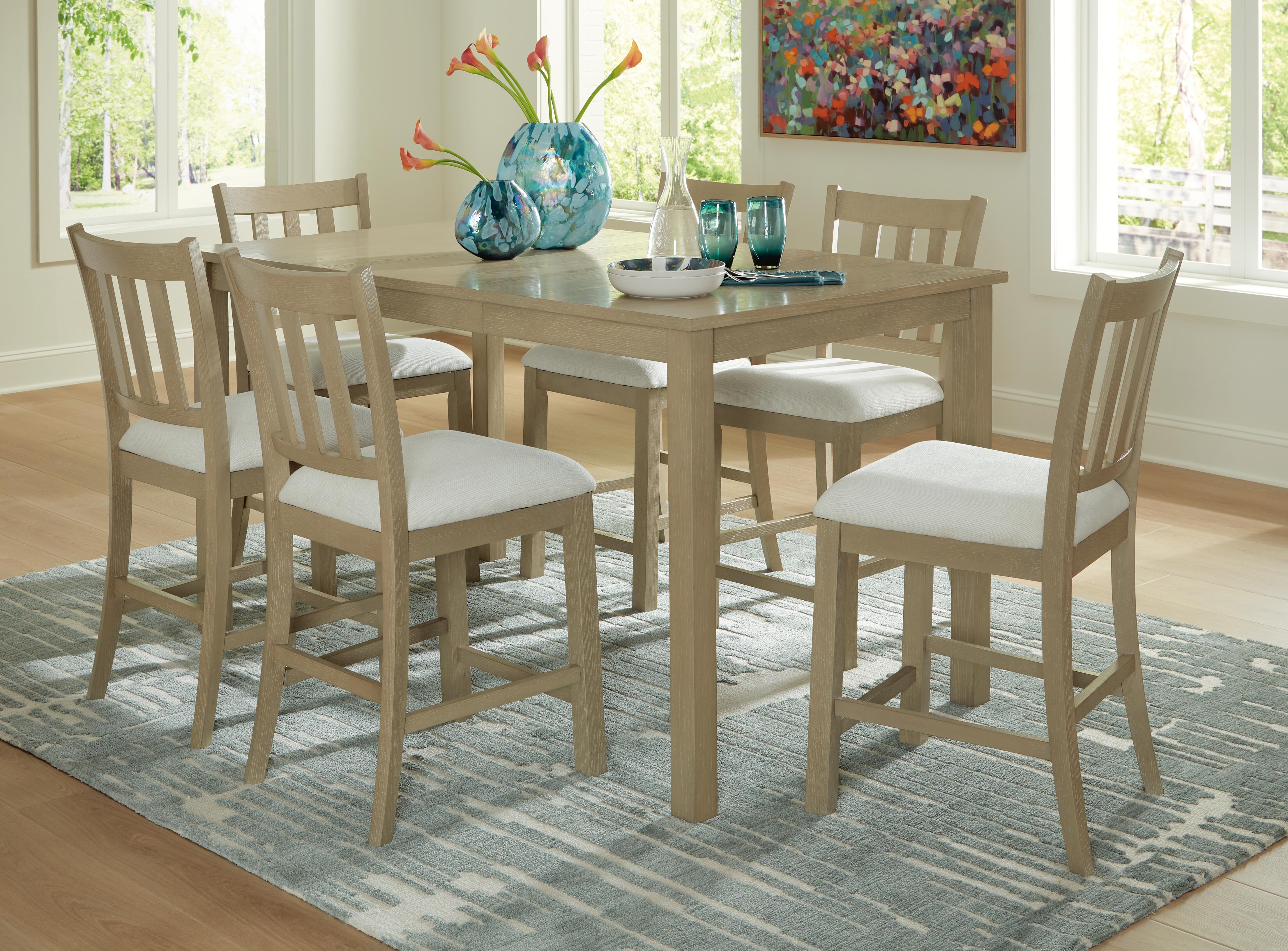 【配送不可】DOERI COUNTER TABLE(oak) & CHAIR Ashley Bolanburg 7 Piece Round Drop Leaf Counter Table Set D647-13