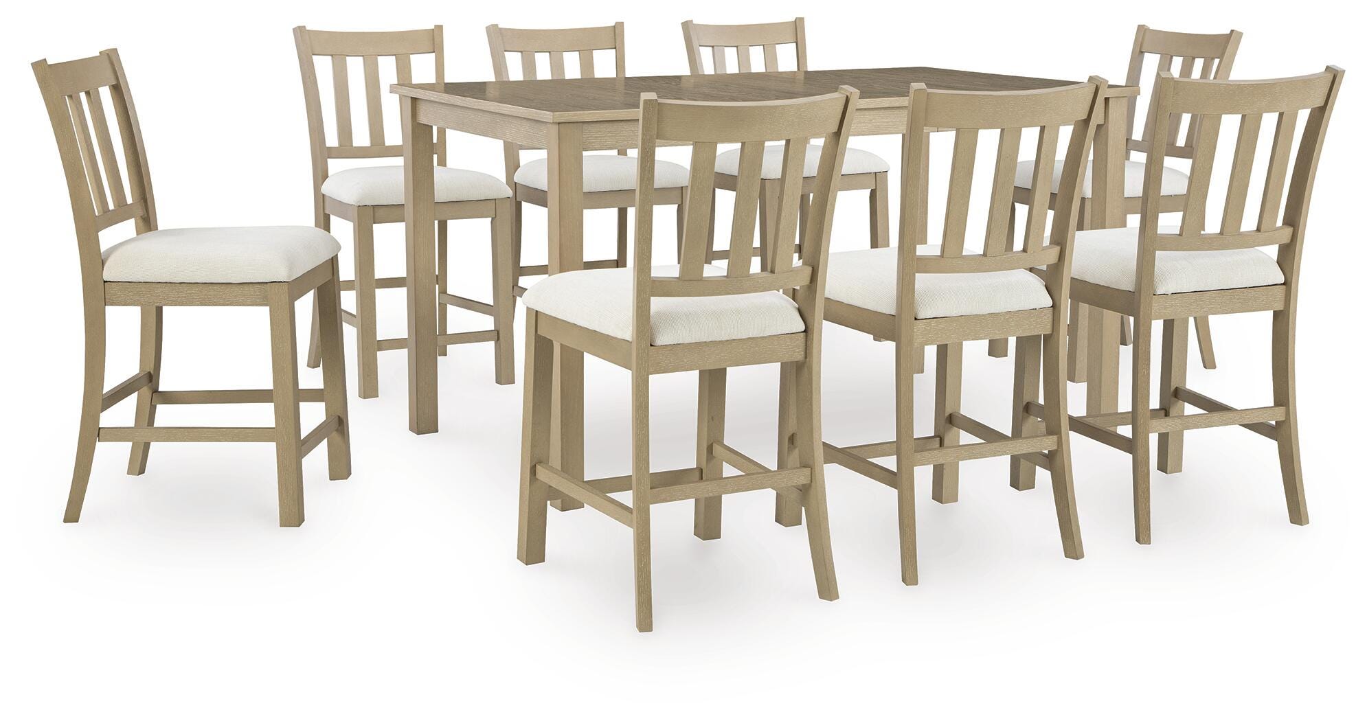 Calmoro  Counter Height Extendable Dining Table and 8 Barstools
