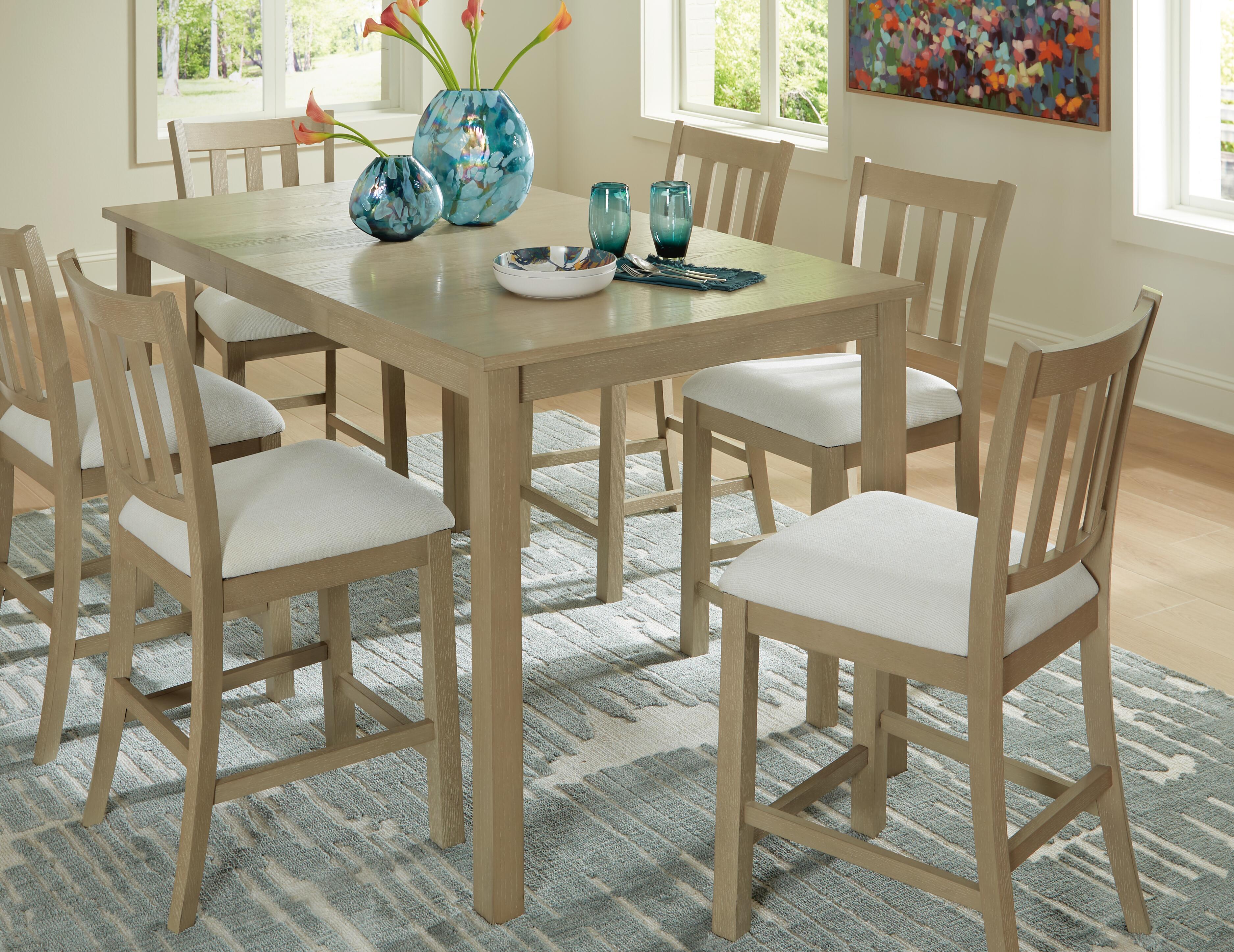 Calmoro Counter Height Dining Table and 8 Barstools, , large