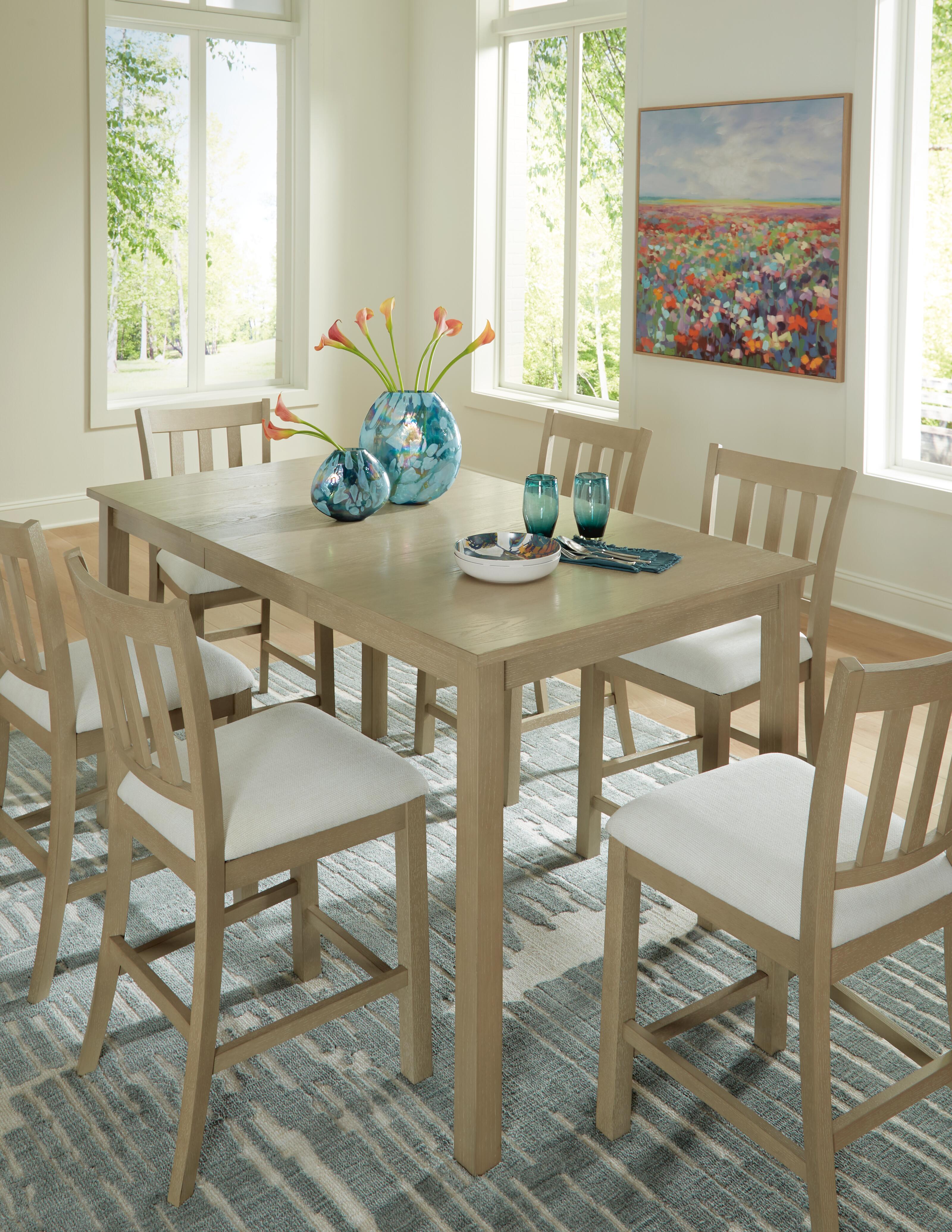 Calmoro Counter Height Dining Table and 8 Barstools, , large