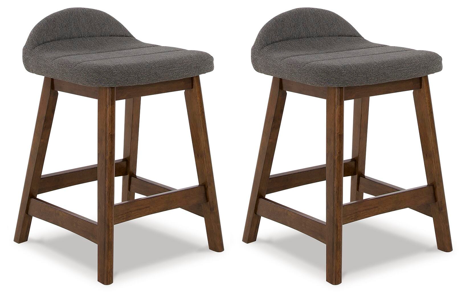 Lyncott Counter Height Bar Stool, Charcoal/Brown, large
