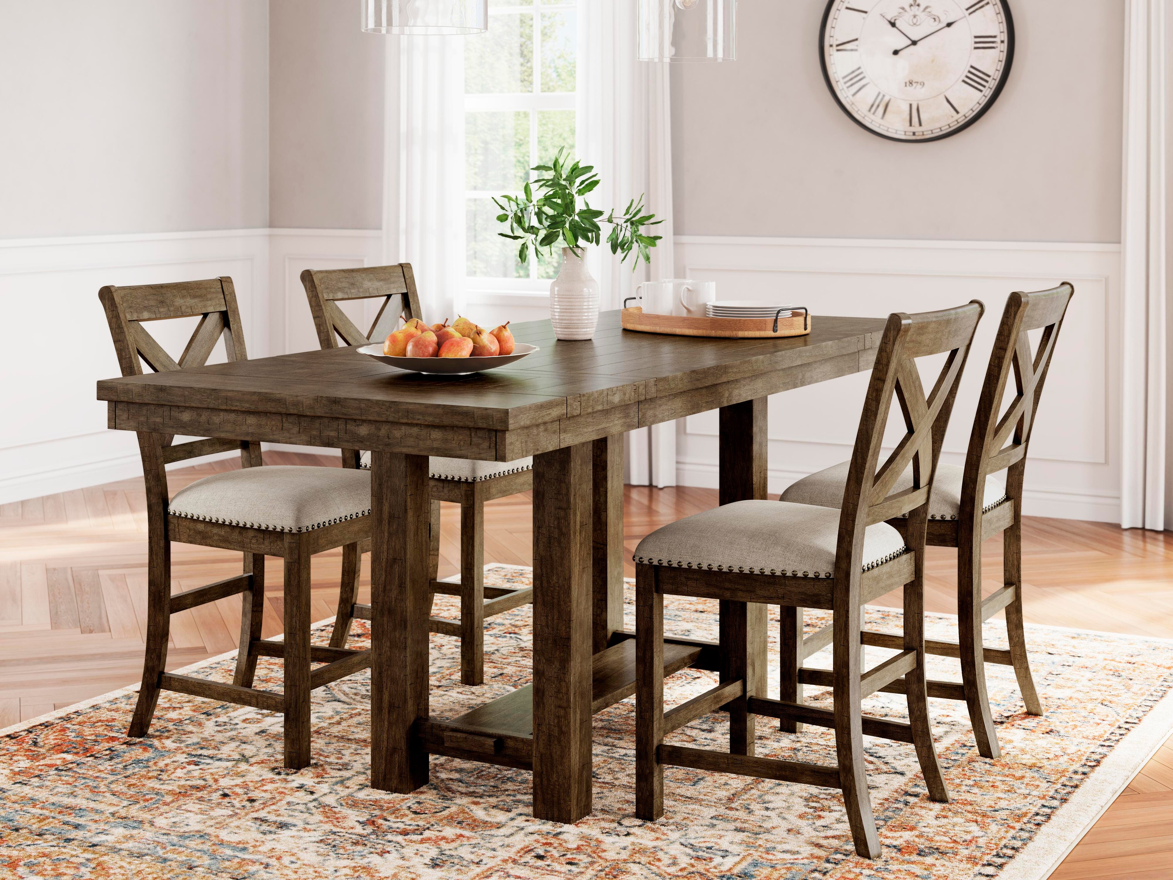 Moriville Counter Height Dining Table and 4 Barstools, , large
