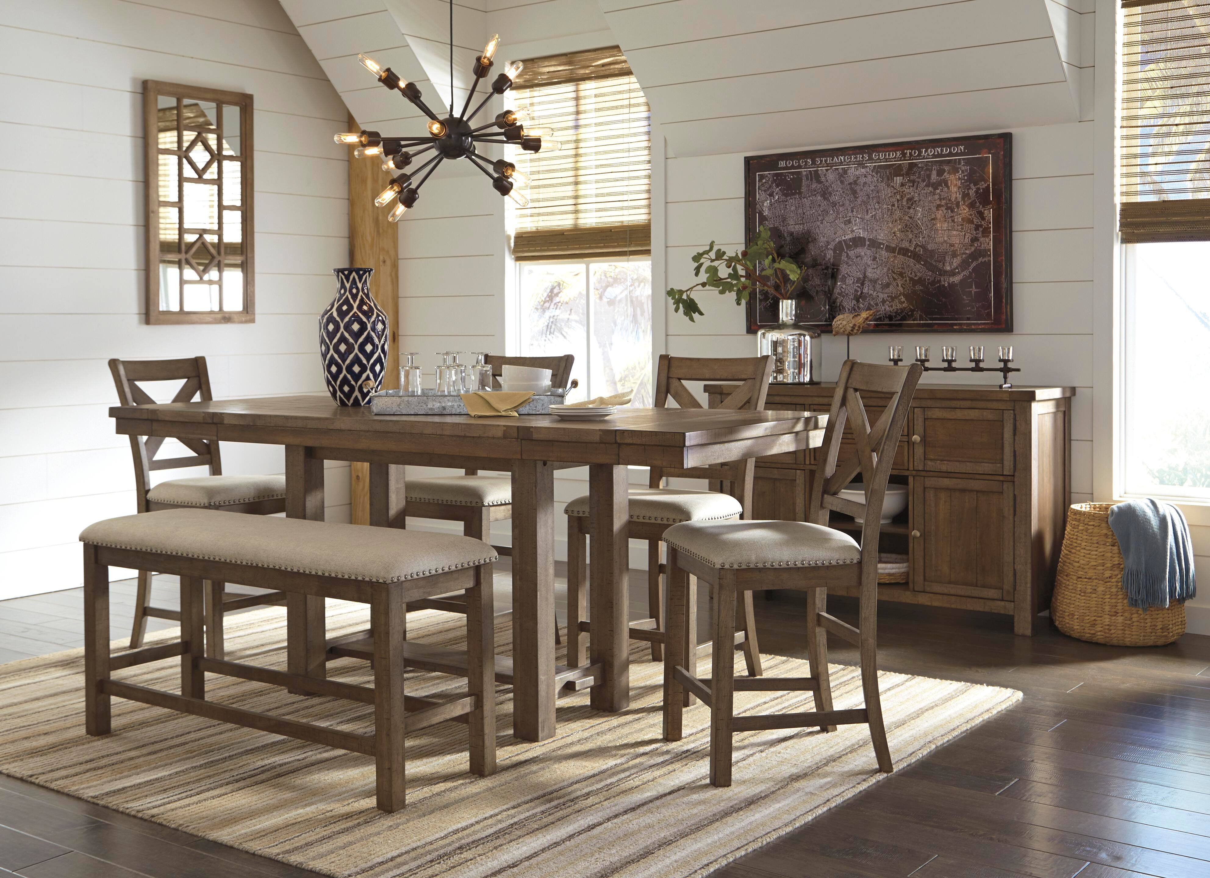Moriville Counter Height Dining Extension Table, Grayish Brown, large