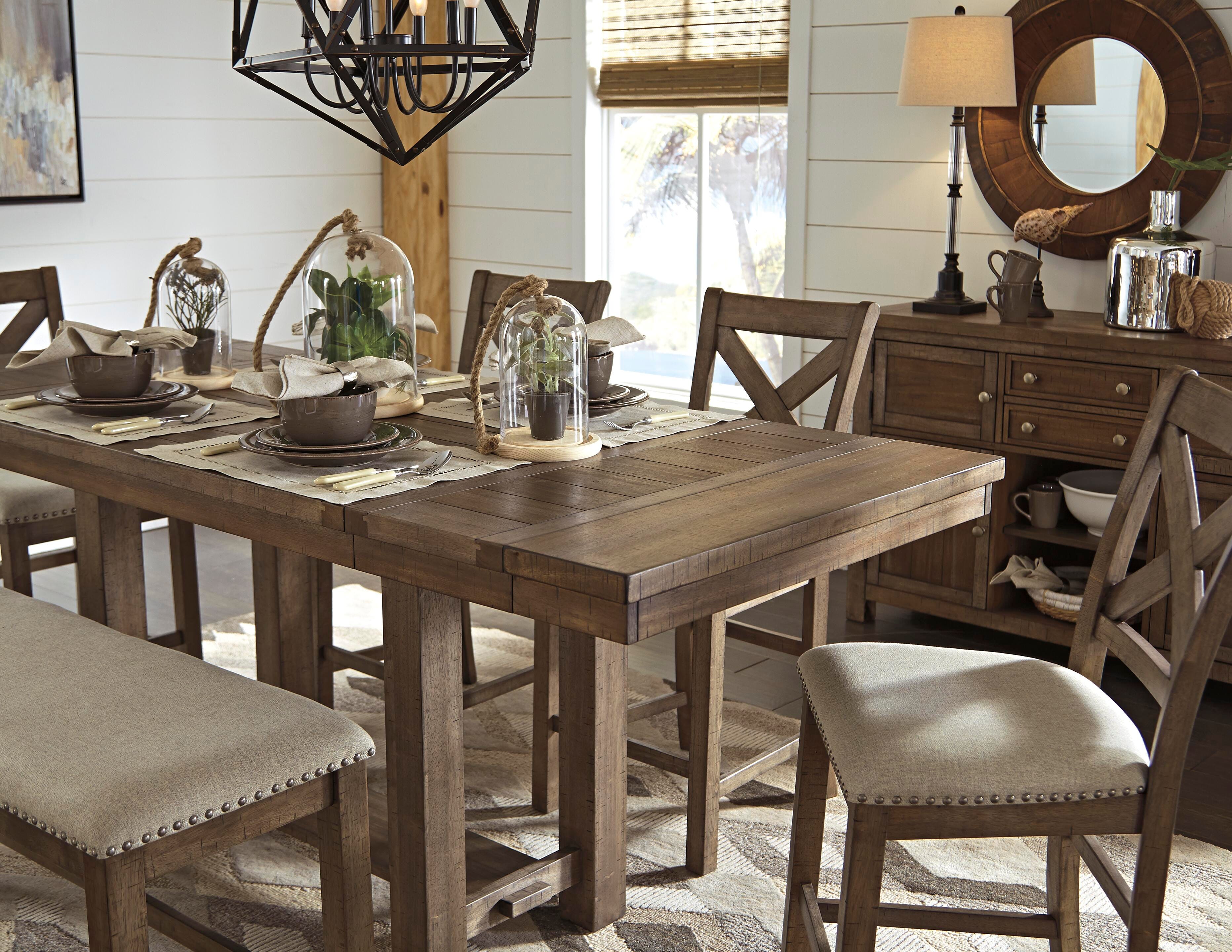Moriville Counter Height Dining Extension Table, Grayish Brown, large