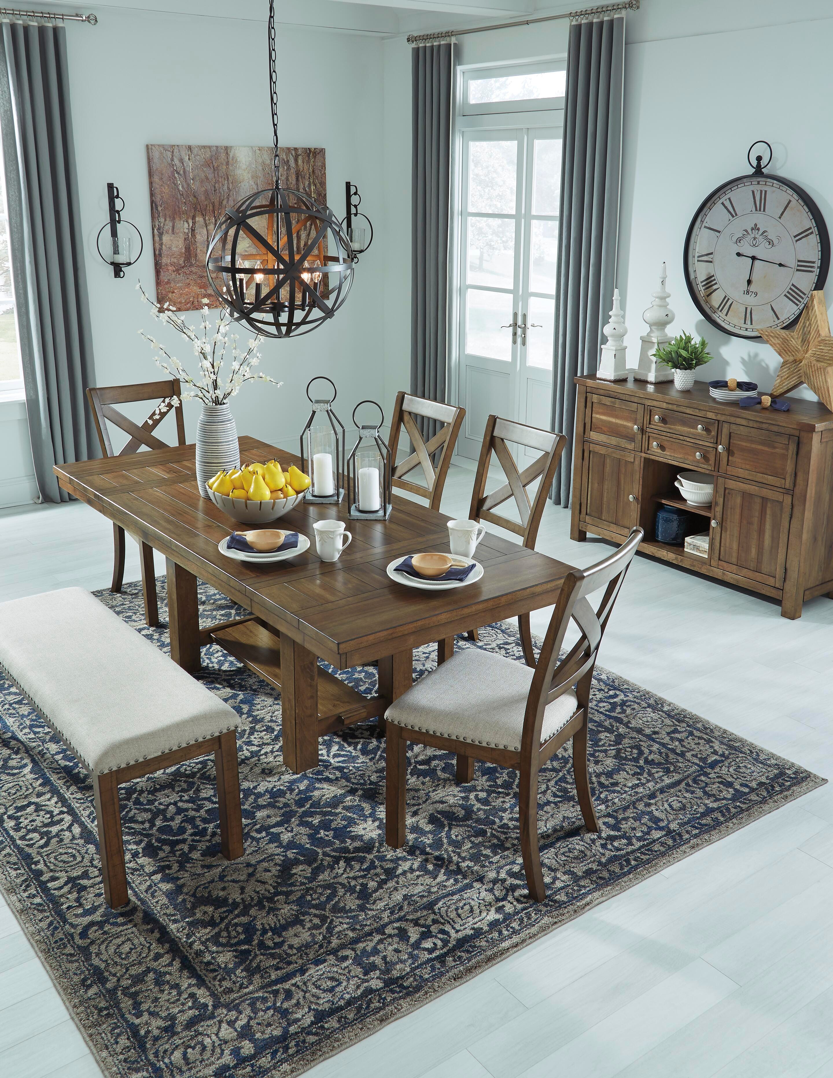 Moriville Dining Table and 4 Chairs and Bench, , large