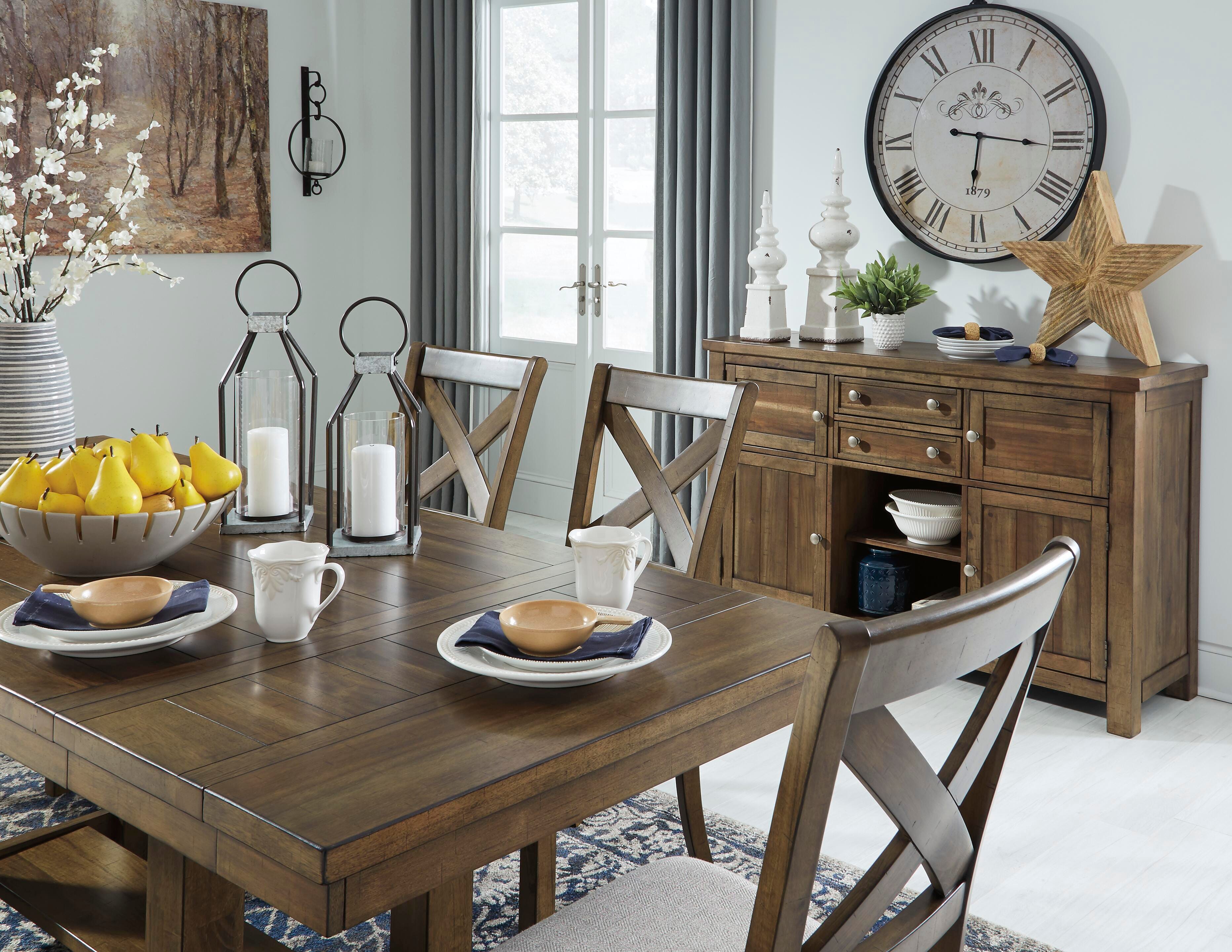 Moriville Dining Table and 4 Chairs and Bench, , large