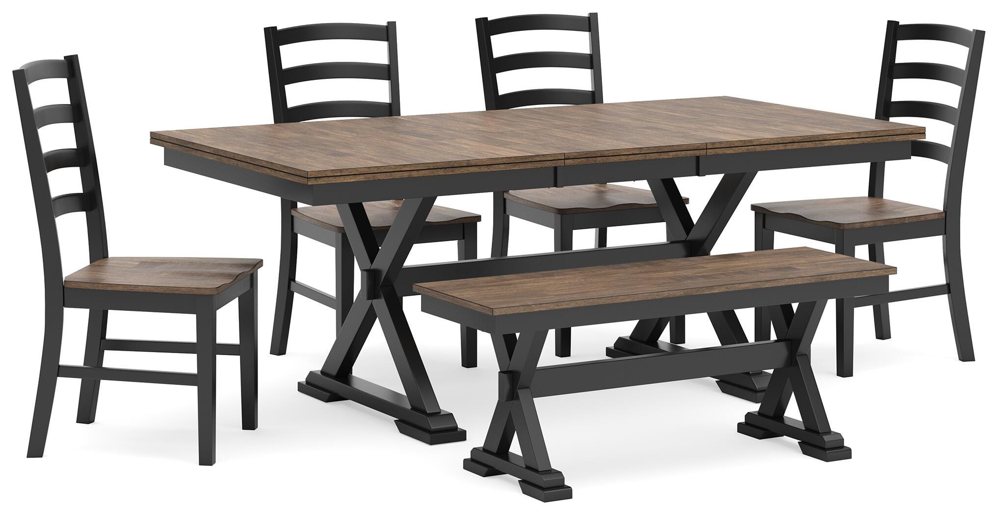 Wildenauer Dining Table and 4 Chairs and Bench | Ashley