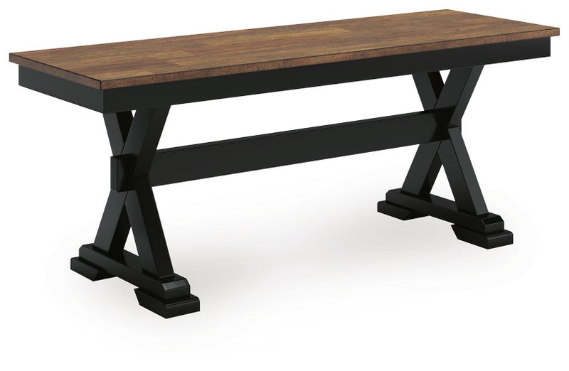 Wildenauer 50" Dining Bench, Brown/Black