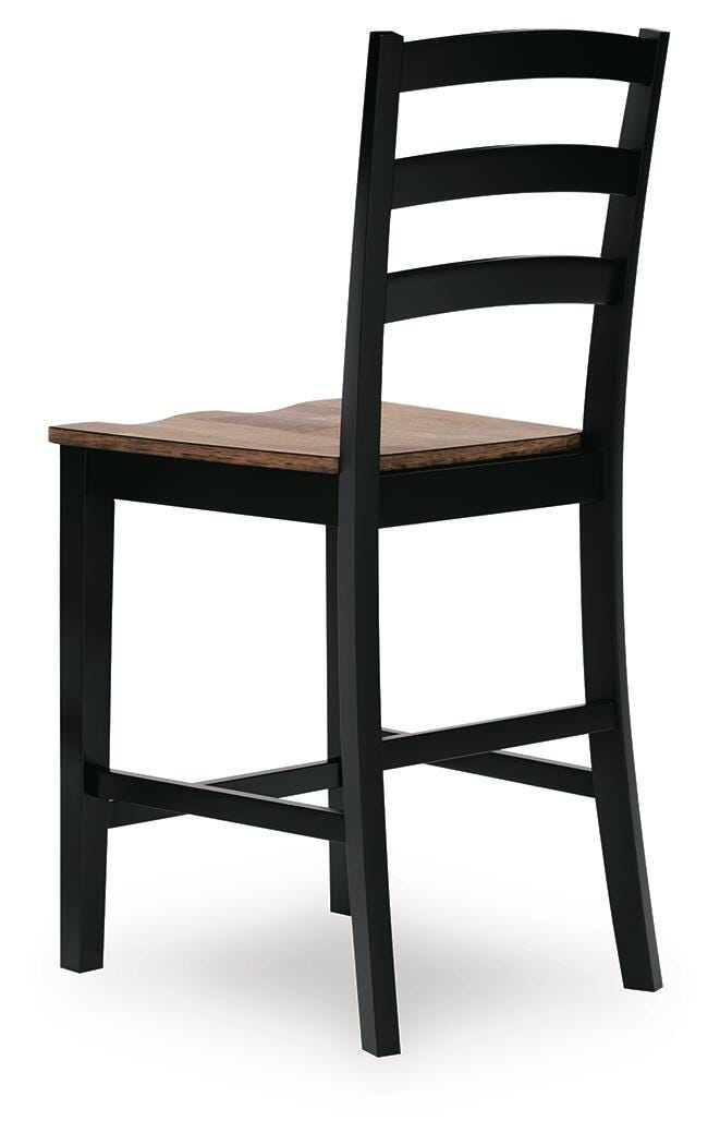 Wildenauer Counter Height Barstool, Brown/Black, large