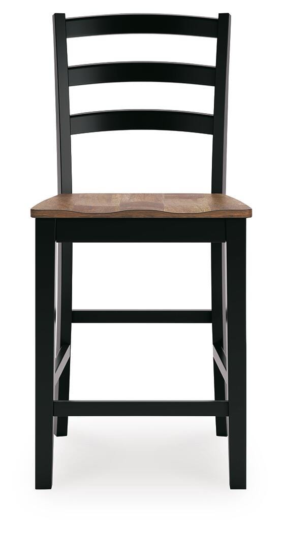 Wildenauer Counter Height Barstool, Brown/Black, large