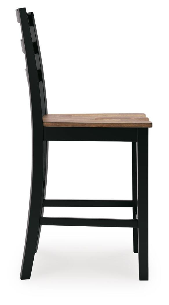 Wildenauer Counter Height Barstool, Brown/Black, large