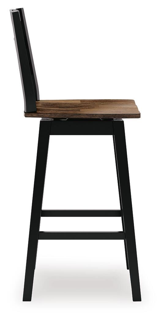 Wildenauer Bar Height Bar Stool, Brown/Black, large