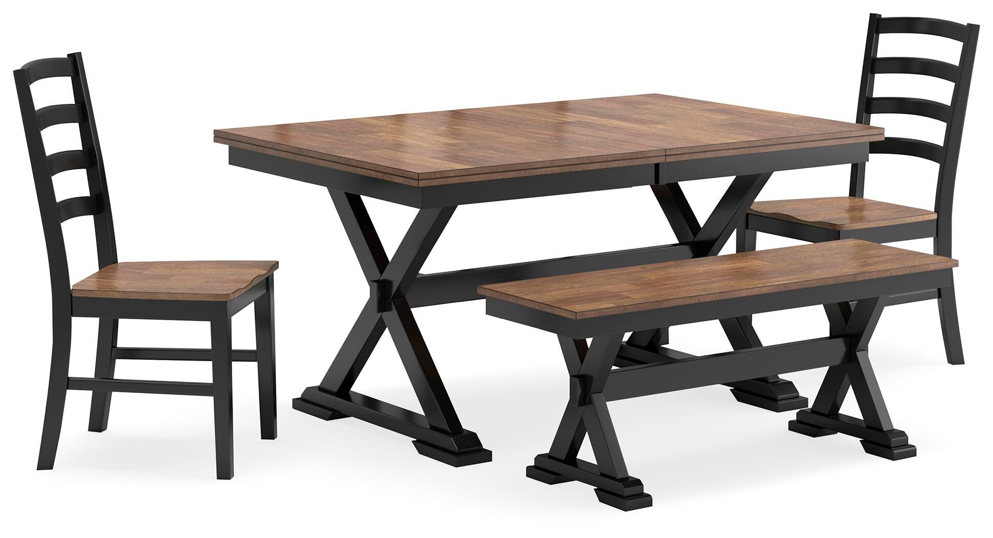 Wildenauer Dining Table and 2 Chairs and Bench, , large