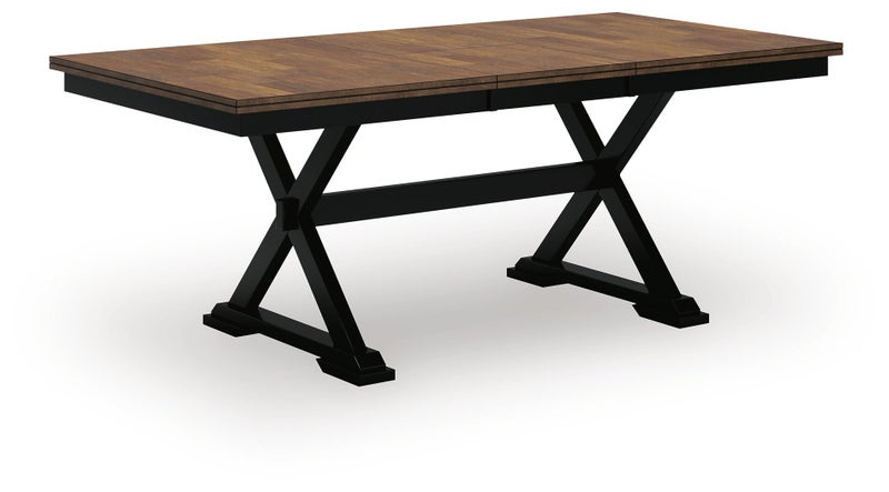 Wildenauer 60"-78" Extendable Dining Table, Brown/Black