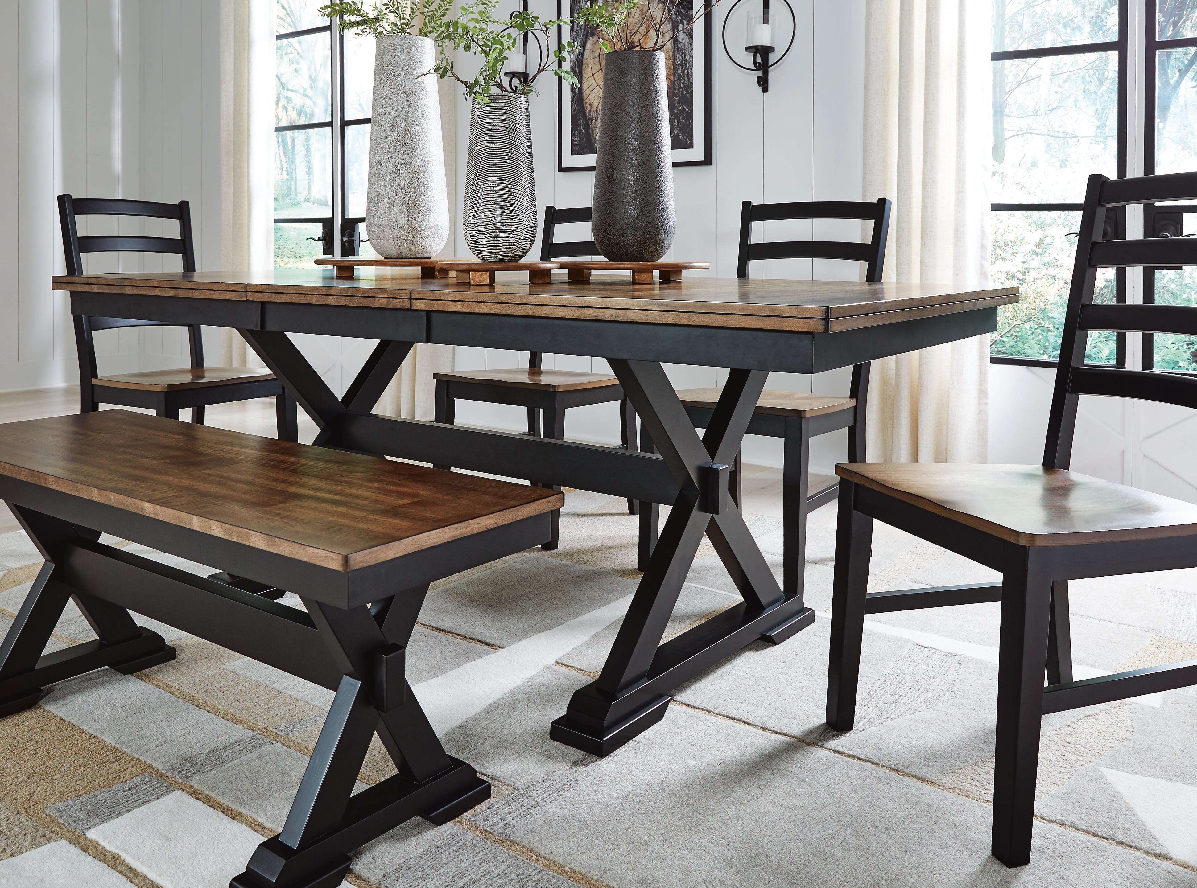 Wildenauer Dining Table and 4 Chairs and Bench, , large