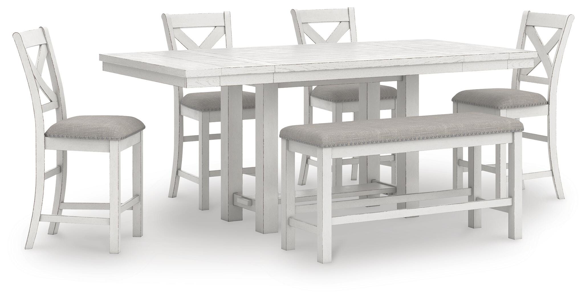 Robbinsdale Counter Height Dining Table, 4 Barstools and Bench - image 2