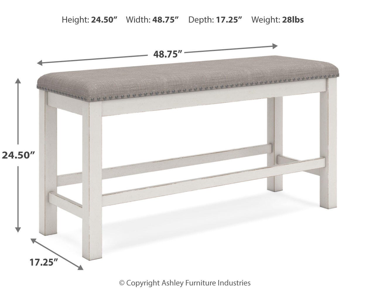 Robbinsdale Counter Height Extension Dining Table, 6 Barstools and Bench - image 9